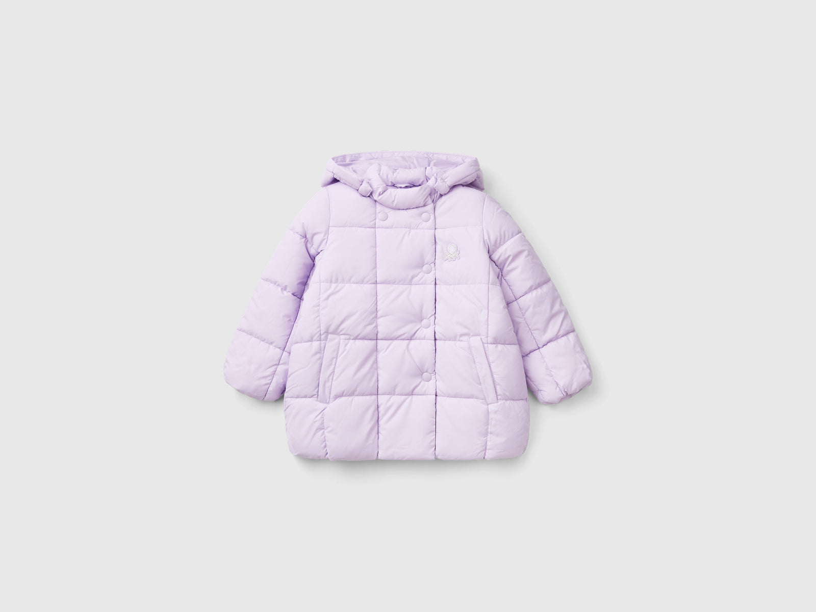 Giubbotto con cappuccio staccabile da bimba lilla | Benetton Outlet