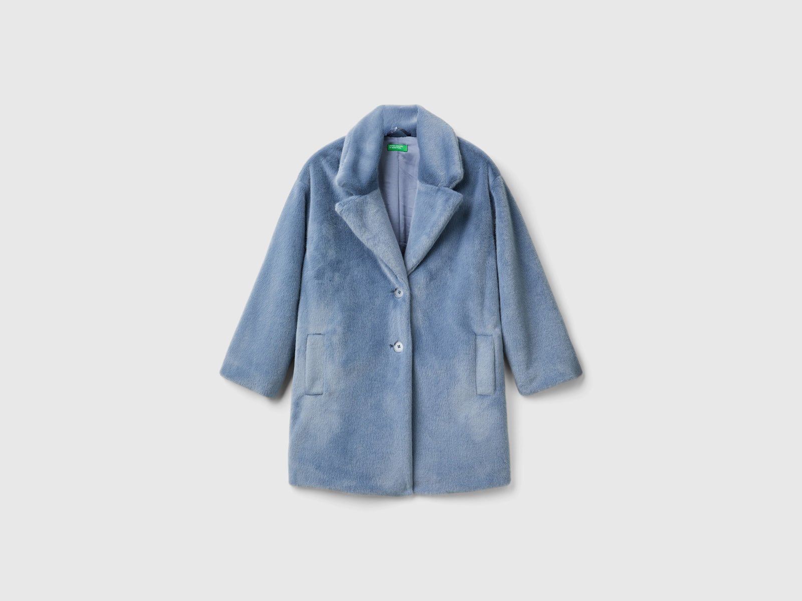 abrigo de piel sintética da bambina avio | Benetton Outlet