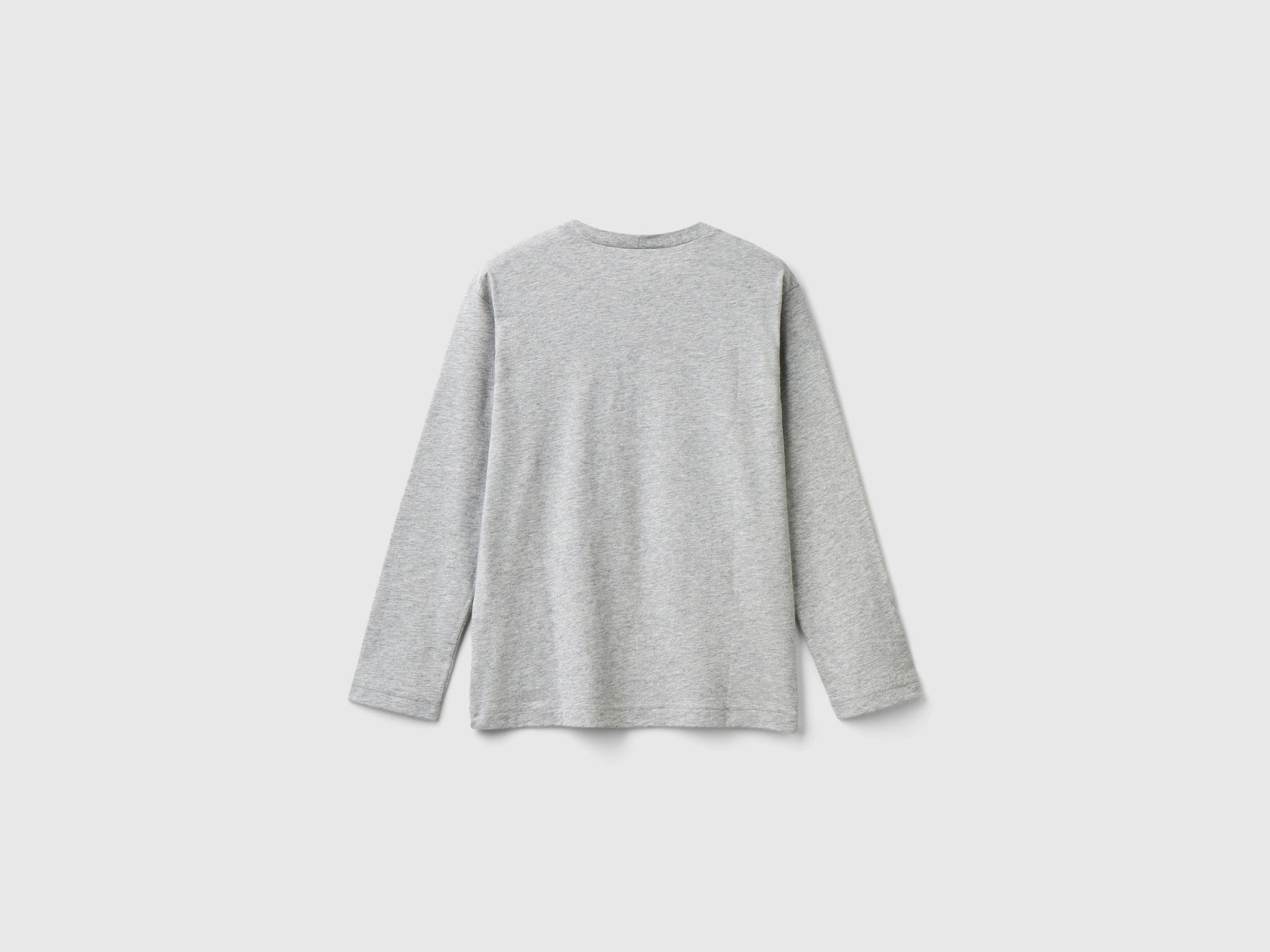 Maglietta manica lunga con stampa da bambino grigio chiaro 2 | Benetton Outlet