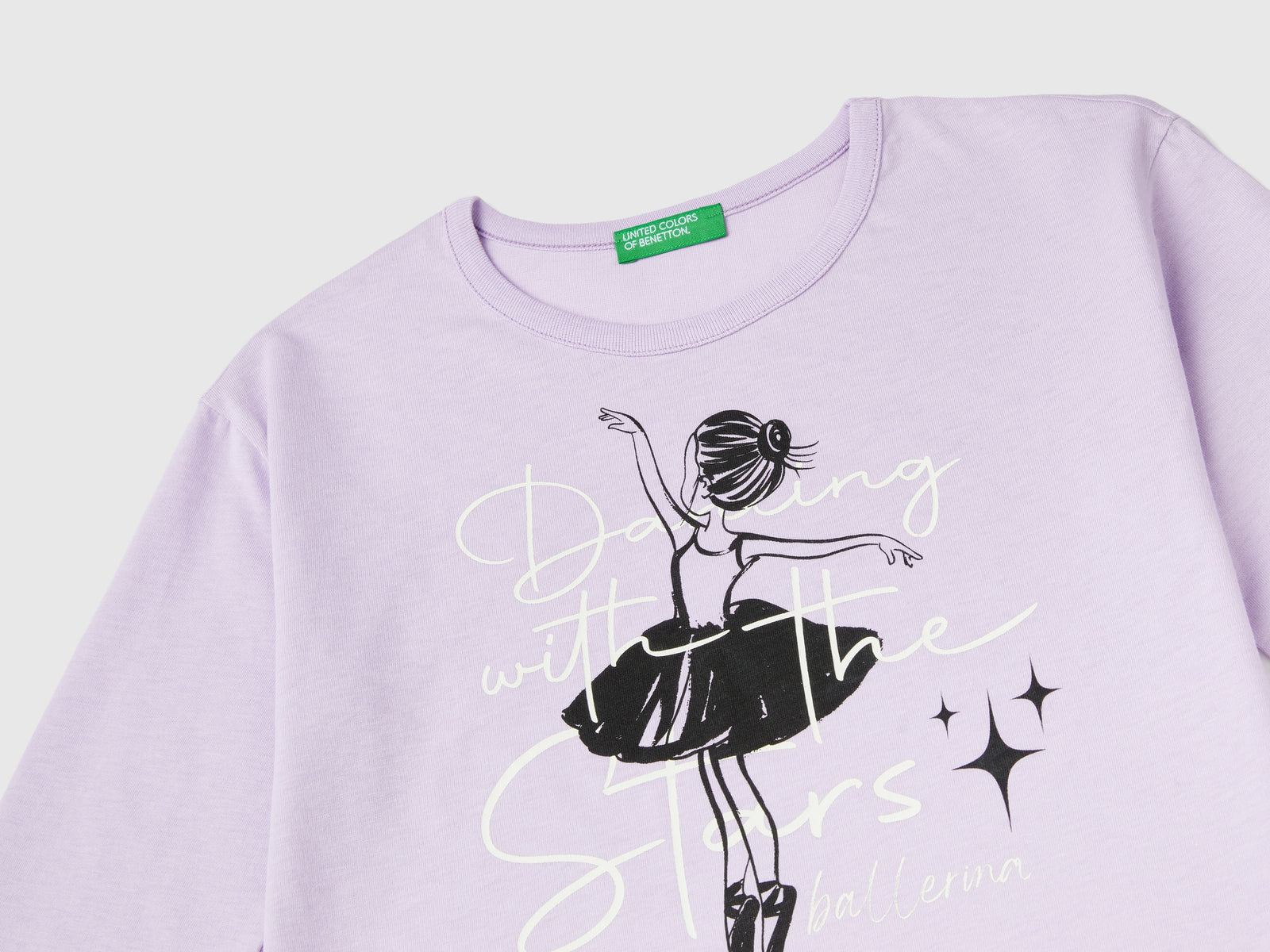 Maglietta con stampa slogan da bambina lilla 3 | Benetton Outlet