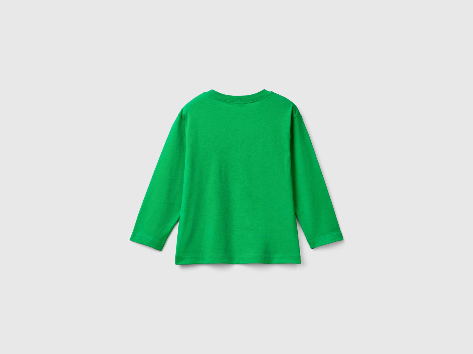 T-shirt con stampa in cotone da bimbo verde 2 | Benetton Outlet