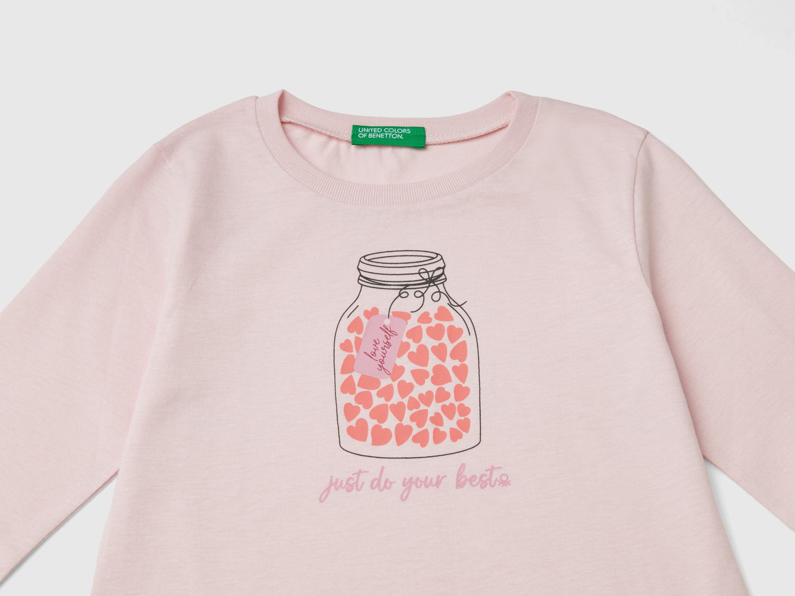 Maglietta regular fit con stampa da bimba rosa 3 | Benetton Outlet