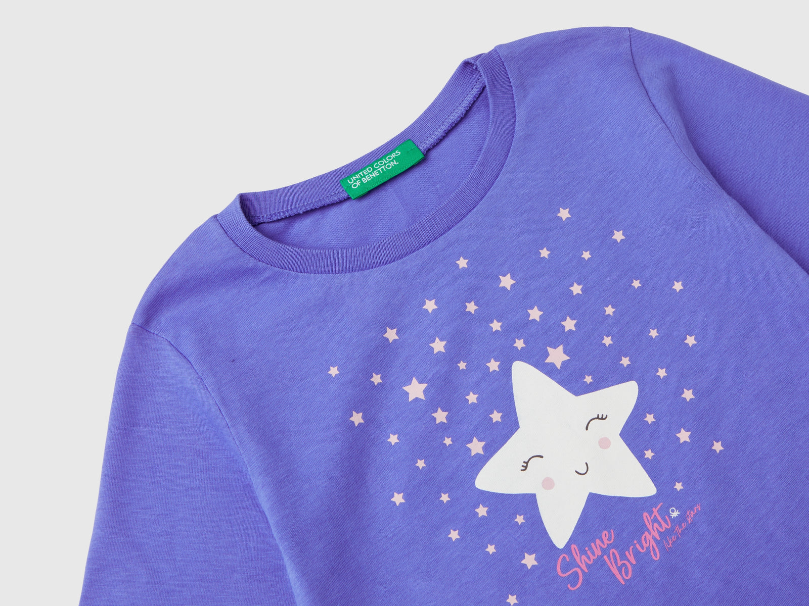 Maglietta regular fit con stampa da bimba pervinca 3 | Benetton Outlet