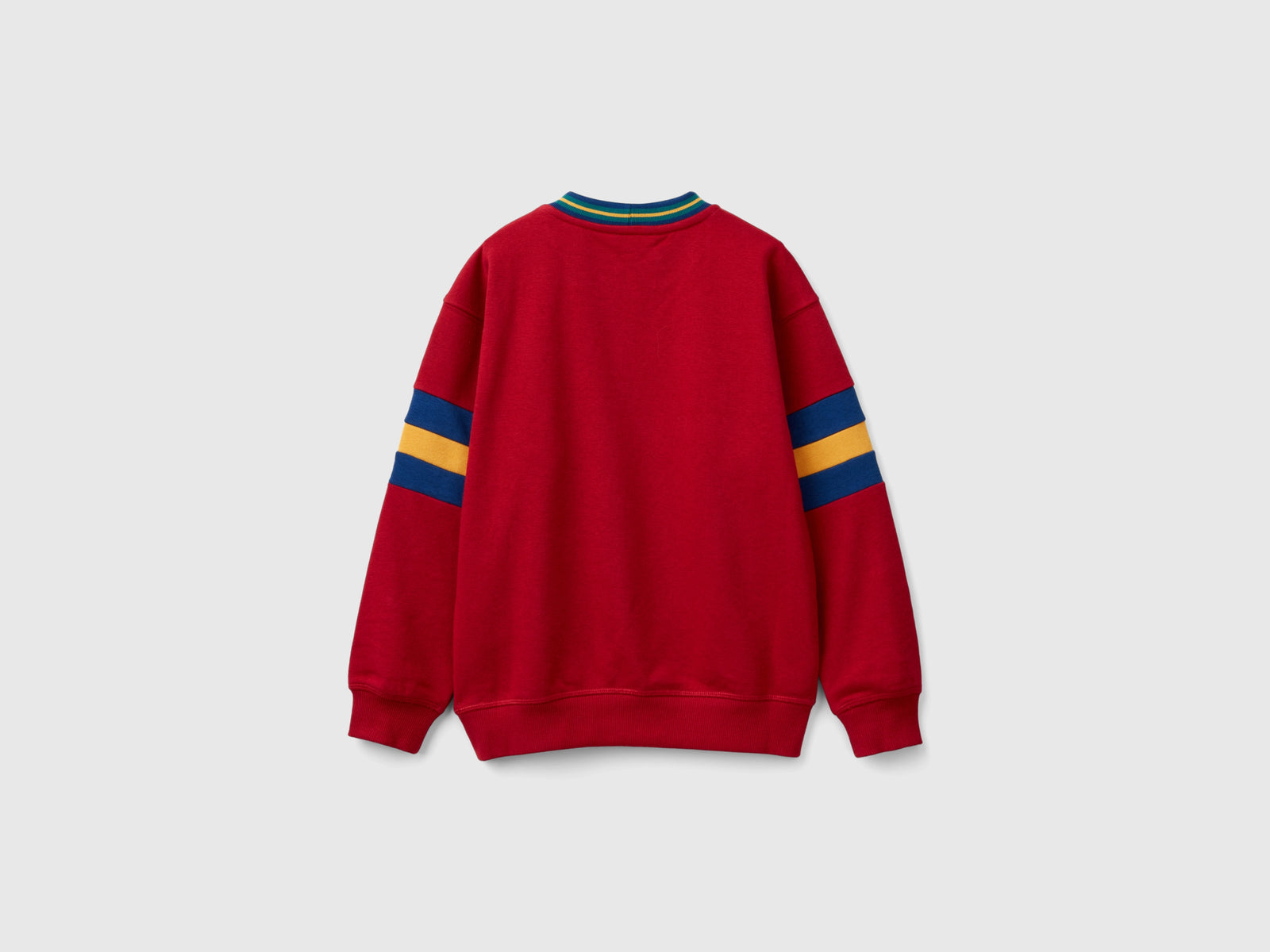 Felpa con ricamo in misto cotone da bambino rosso 2 | Benetton Outlet