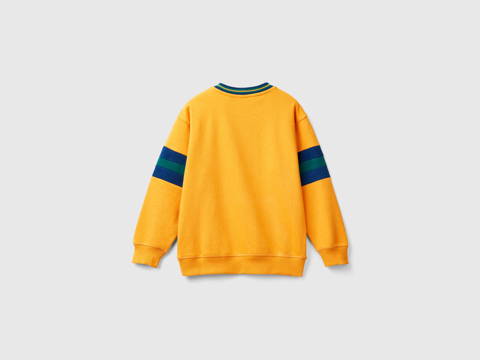 Felpa con ricamo in misto cotone da bambino senape 2 | Benetton Outlet