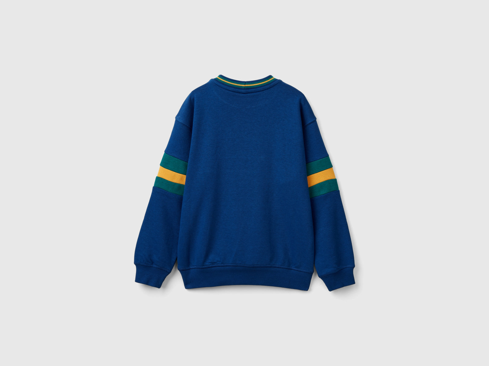 Felpa con ricamo in misto cotone da bambino blu 2 | Benetton Outlet