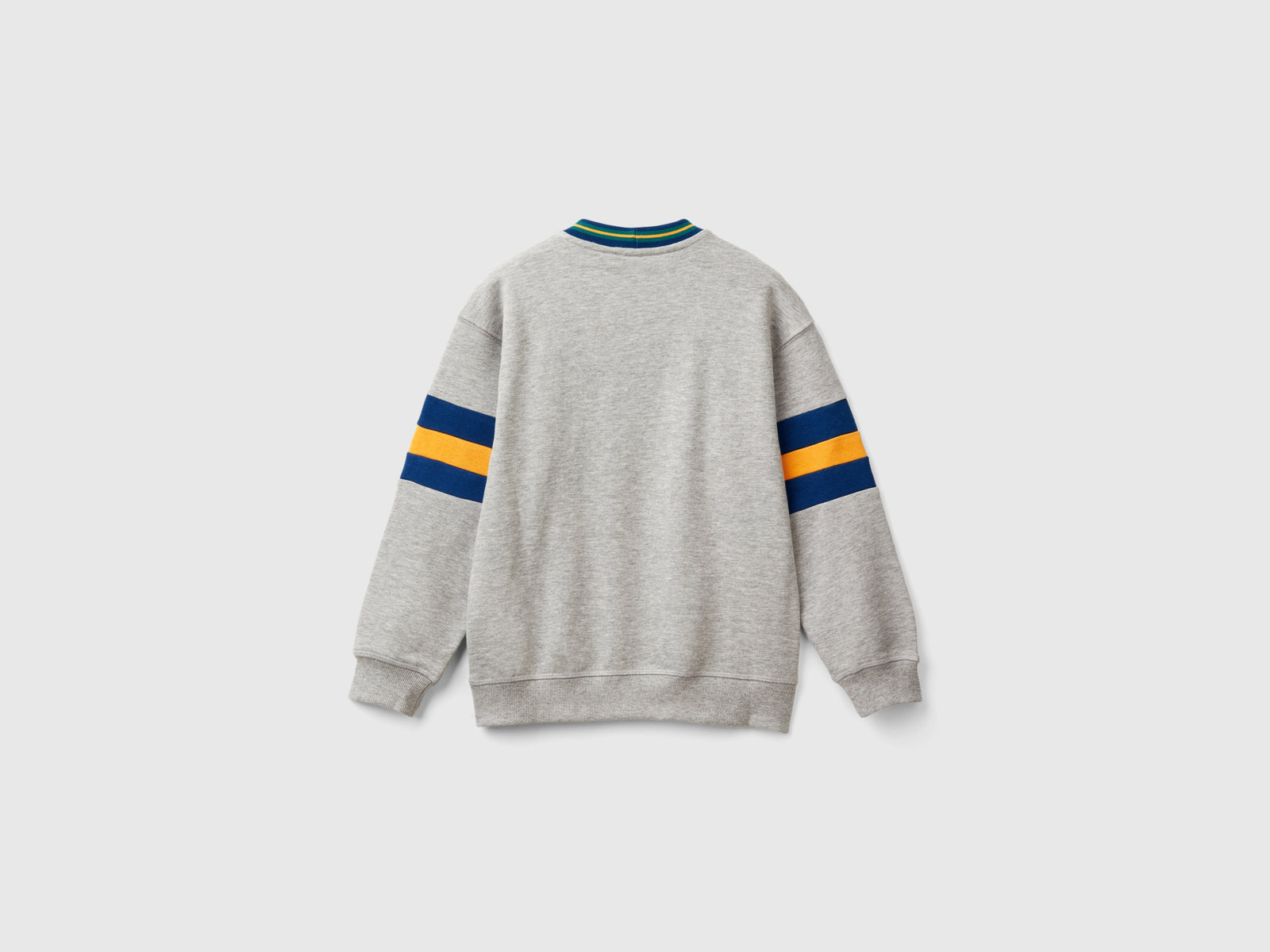 Felpa con ricamo in misto cotone da bambino grigio chiaro 2 | Benetton Outlet