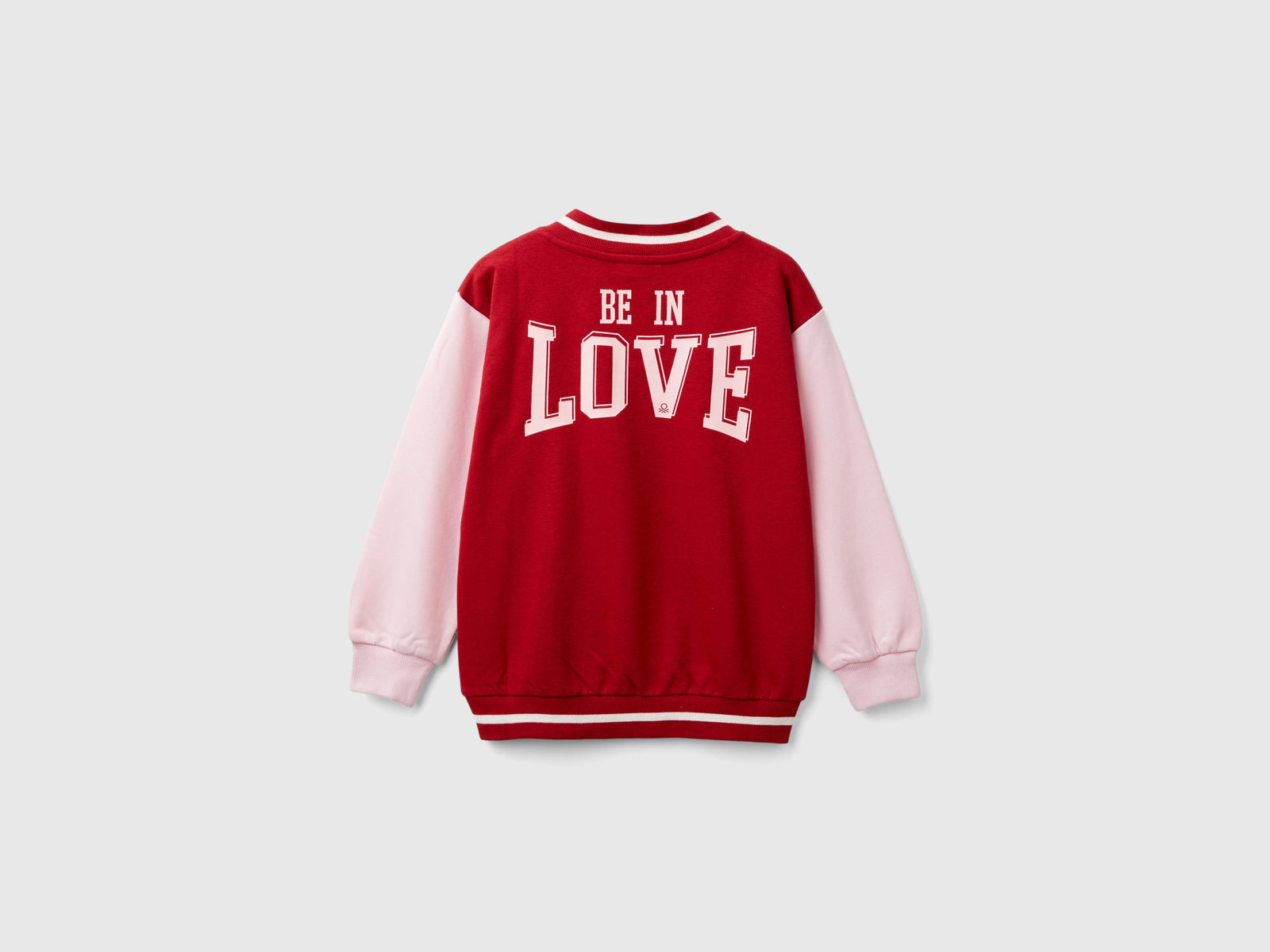 Felpa con scollo a V da bambina rosso 2 | Benetton Outlet