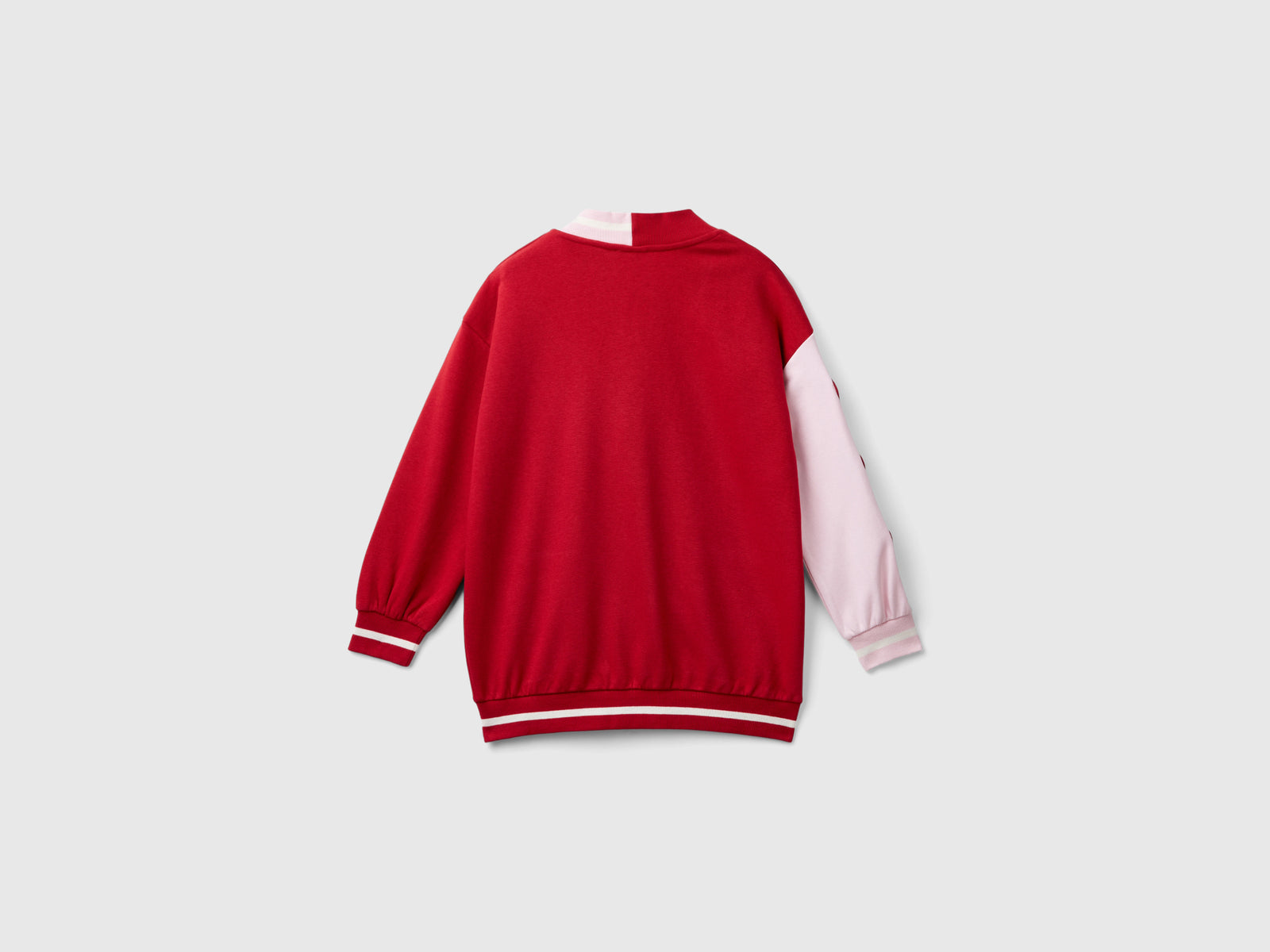 Cardigan in felpa con patch cuori da bambina rosso 2 | Benetton Outlet