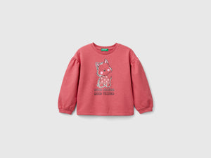 Felpa con stampa glitter