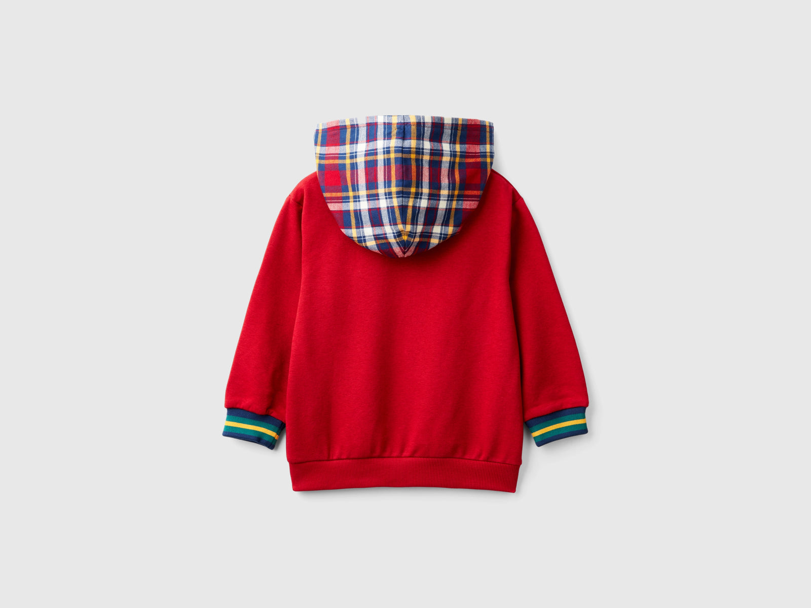 Felpa con cappuccio tartan da bimbo rosso 2 | Benetton Outlet
