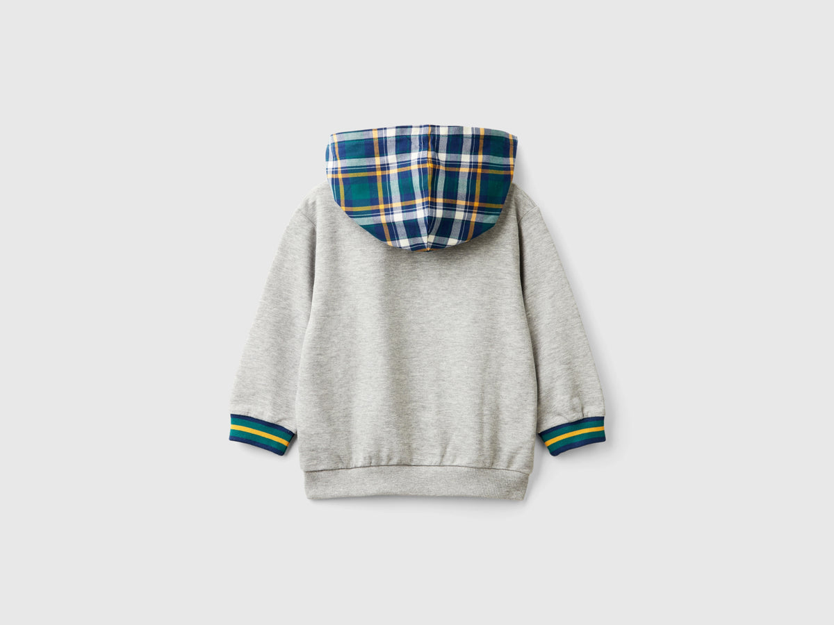 Felpa con cappuccio tartan