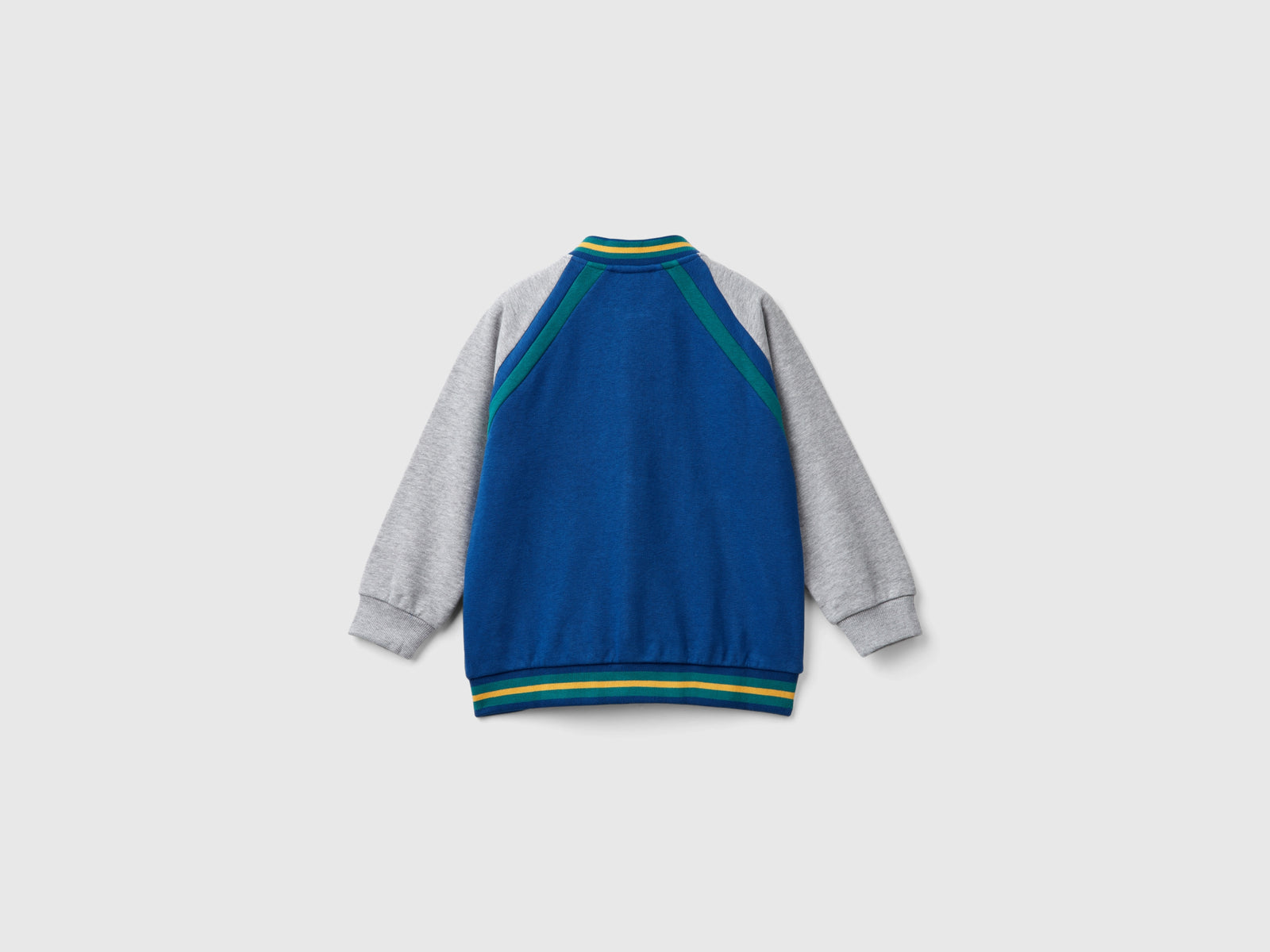 Bomber in felpa di misto cotone e viscosa da bimbo blu 2 | Benetton Outlet