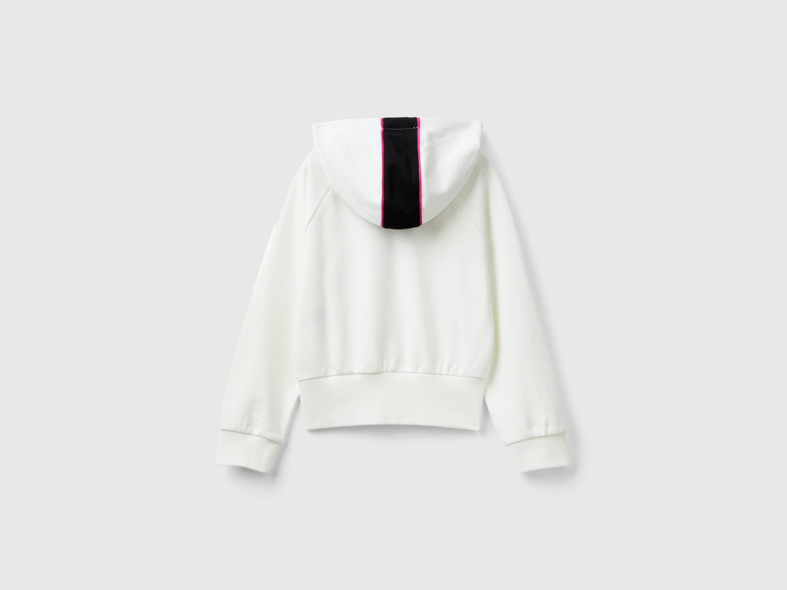 Felpa con stampa e cappuccio da bambina bianco panna 2 | Benetton Outlet