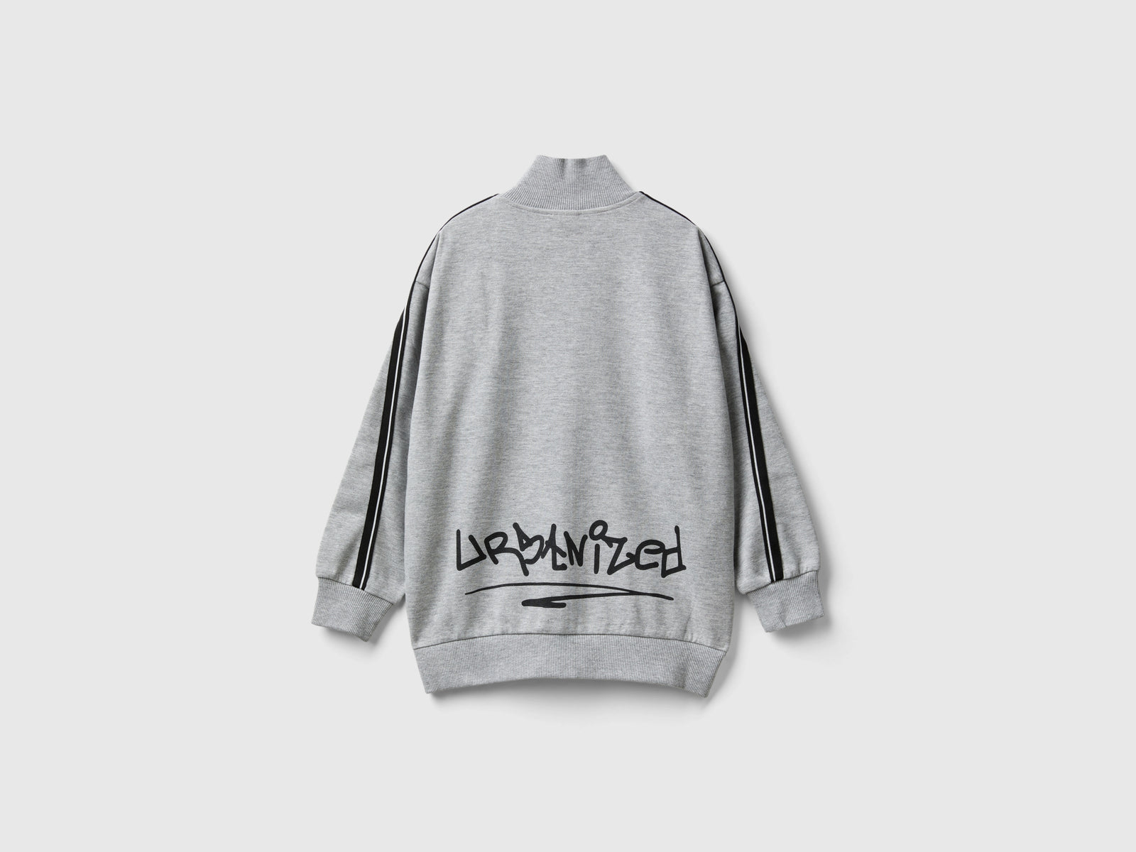 Felpa collo alto con stampa graffiti da bambino grigio 2 | Benetton Outlet