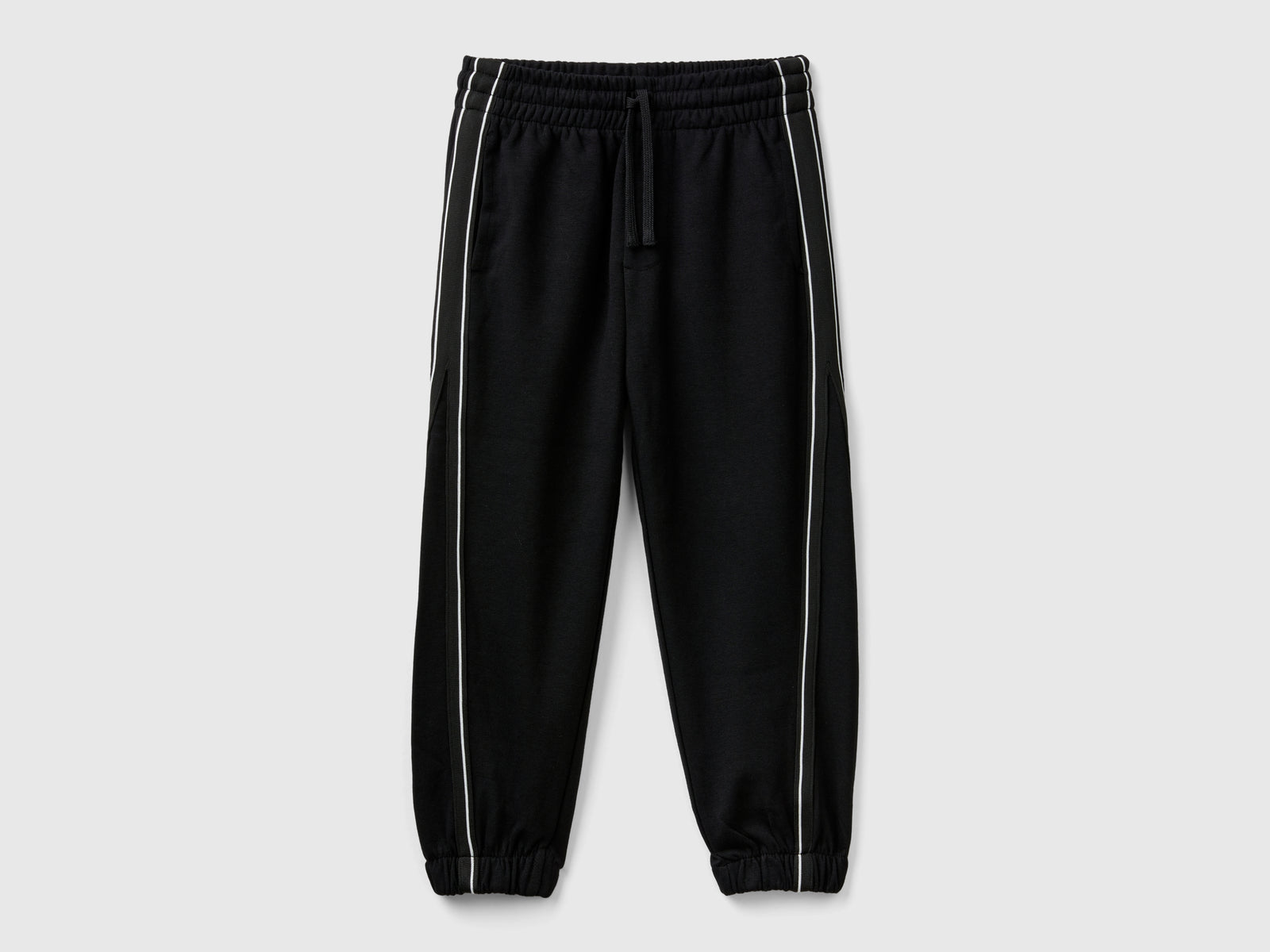 Stretch cotton blend trousers da bambino nero | Benetton Outlet