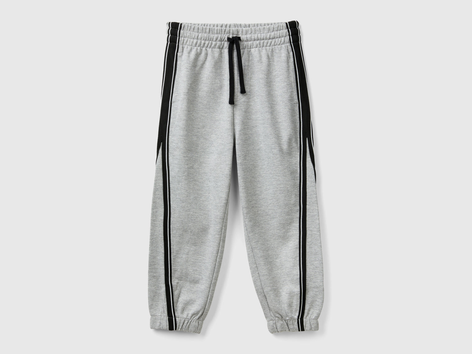 Pantaloni in misto cotone stretch da bambino grigio chiaro | Benetton Outlet
