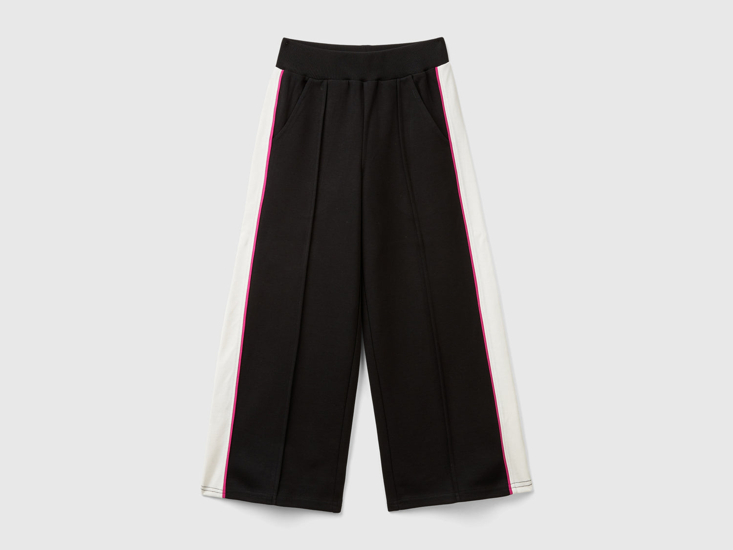 Pantalones deportivos de corte ancho da bambina nero | Benetton Outlet