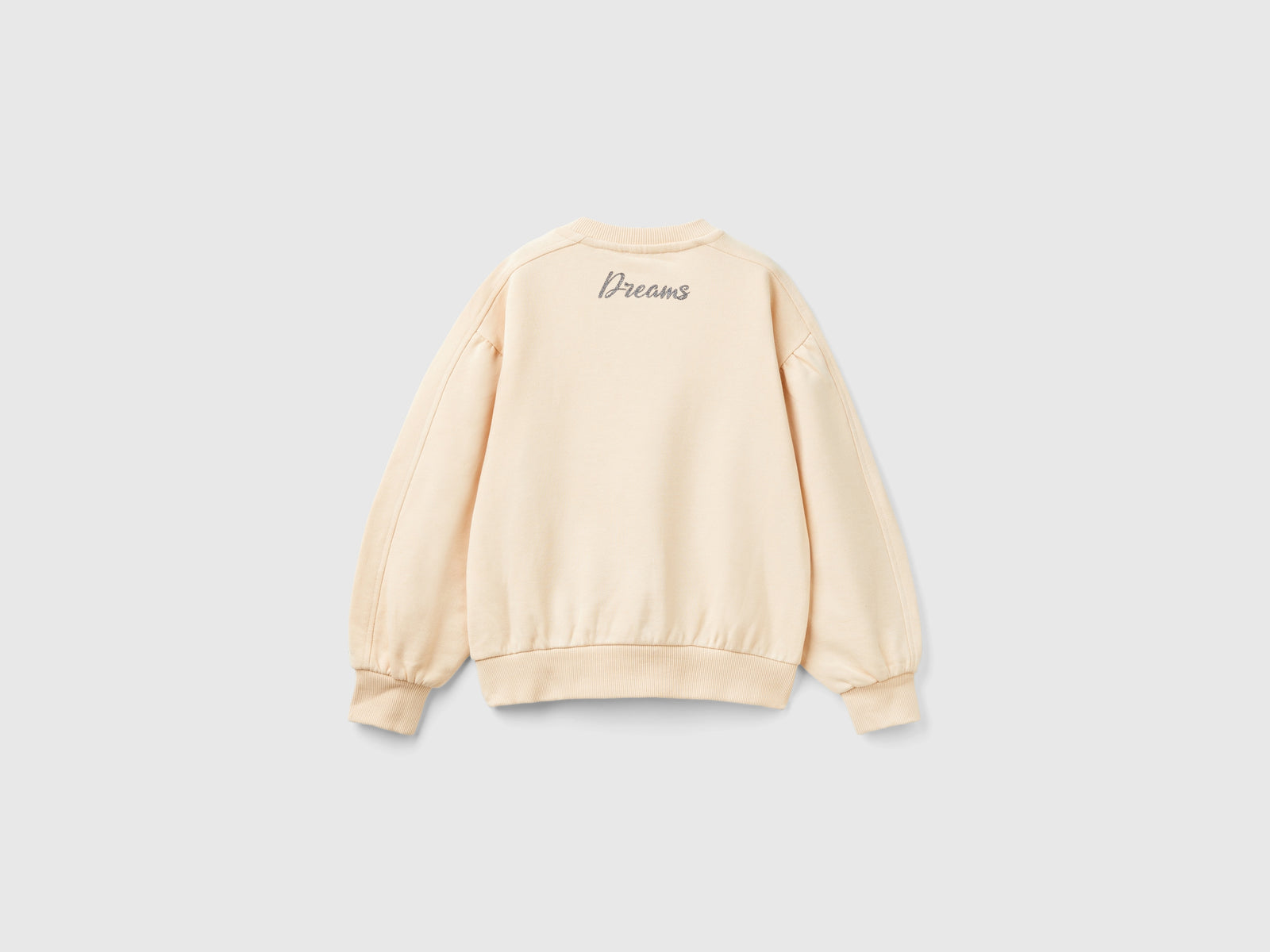 Felpa con stampa davanti e dietro da bambina rosa tenue 2 | Benetton Outlet