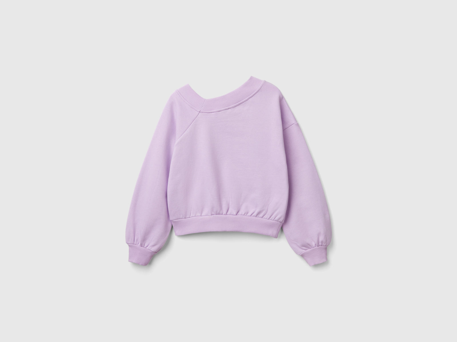 Felpa con scollo asimmetrico da bambina lilla 2 | Benetton Outlet