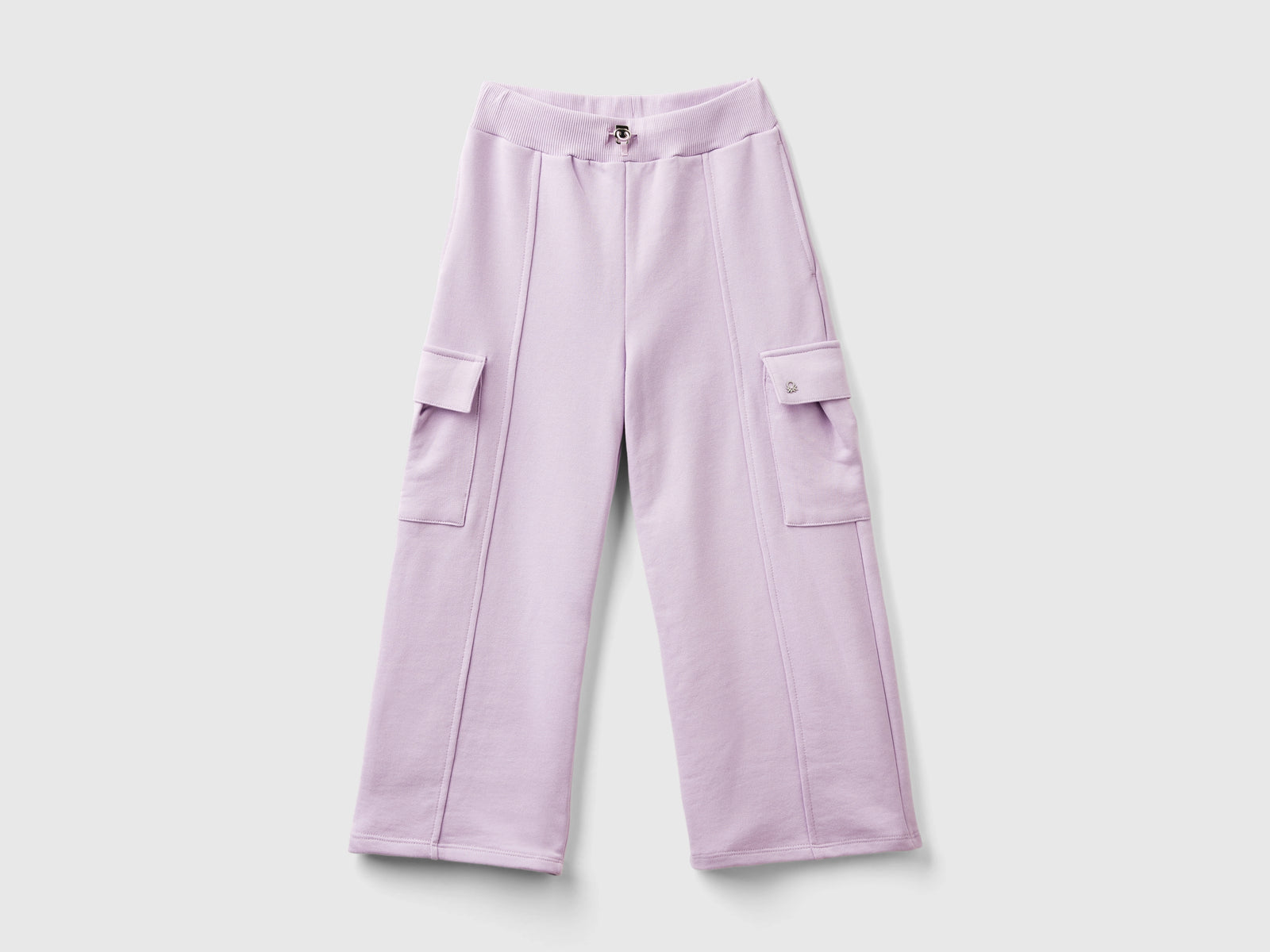 Wide-fit cargo pants da bambina lilla | Benetton Outlet