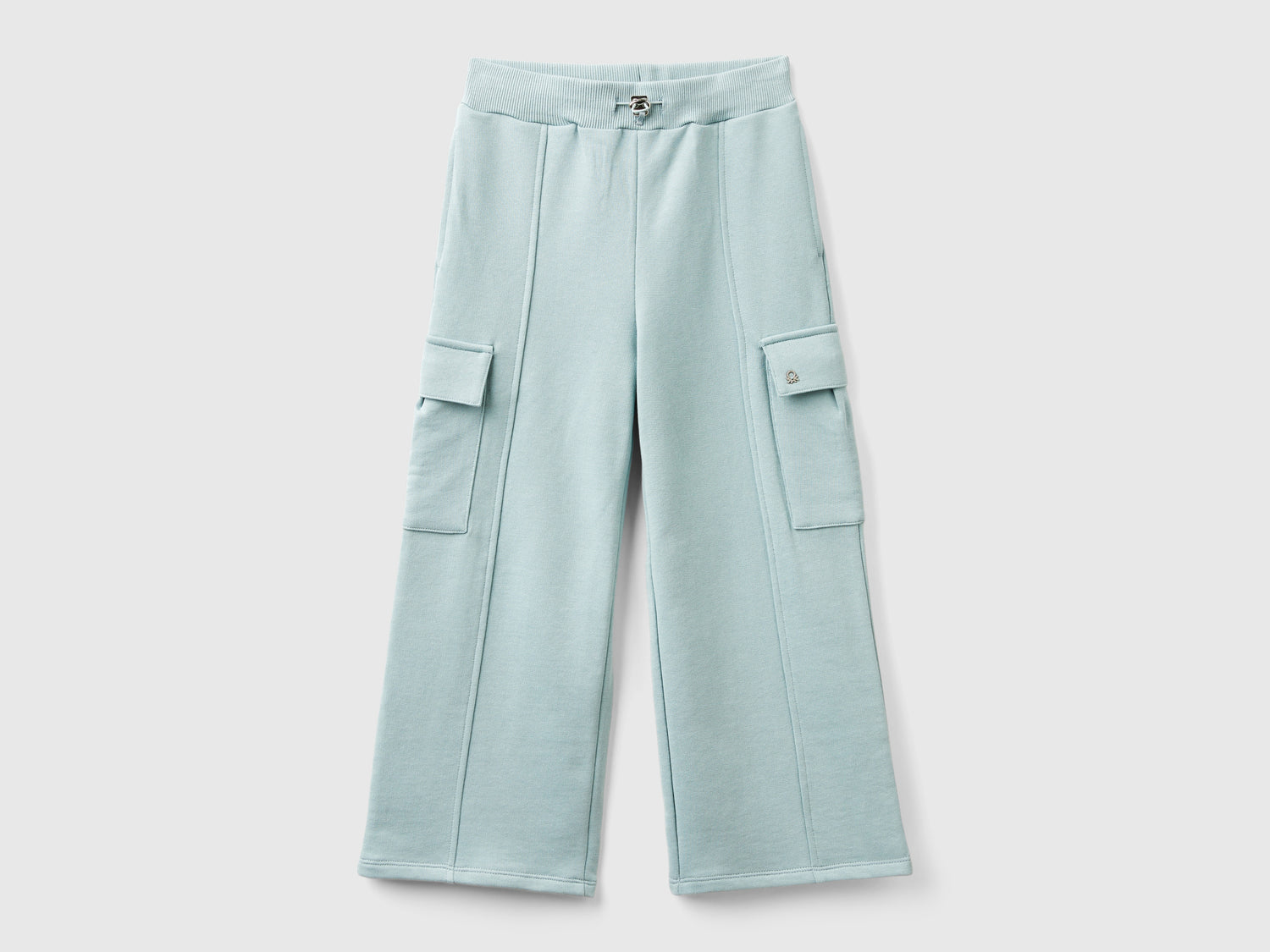 Wide-fit cargo pants da bambina grigio perla | Benetton Outlet