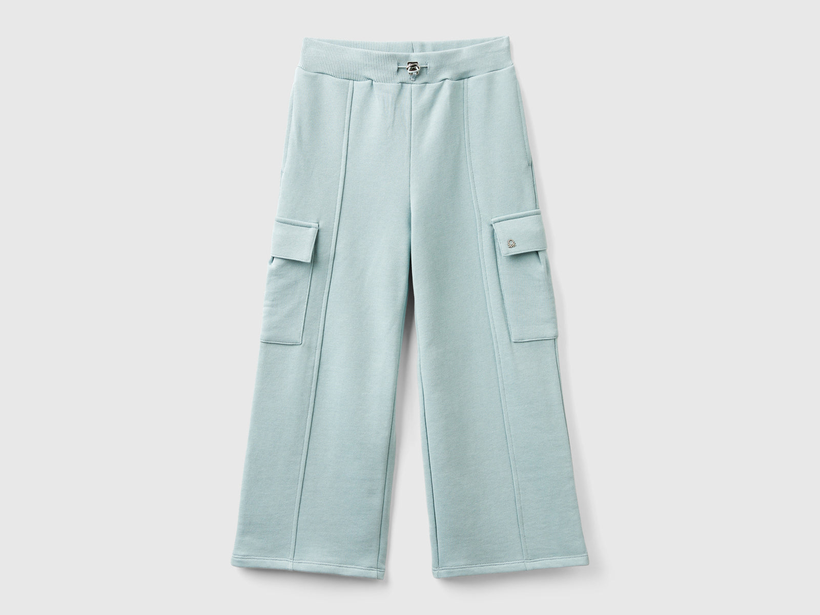Wide-fit cargo pants da bambina grigio perla | Benetton Outlet