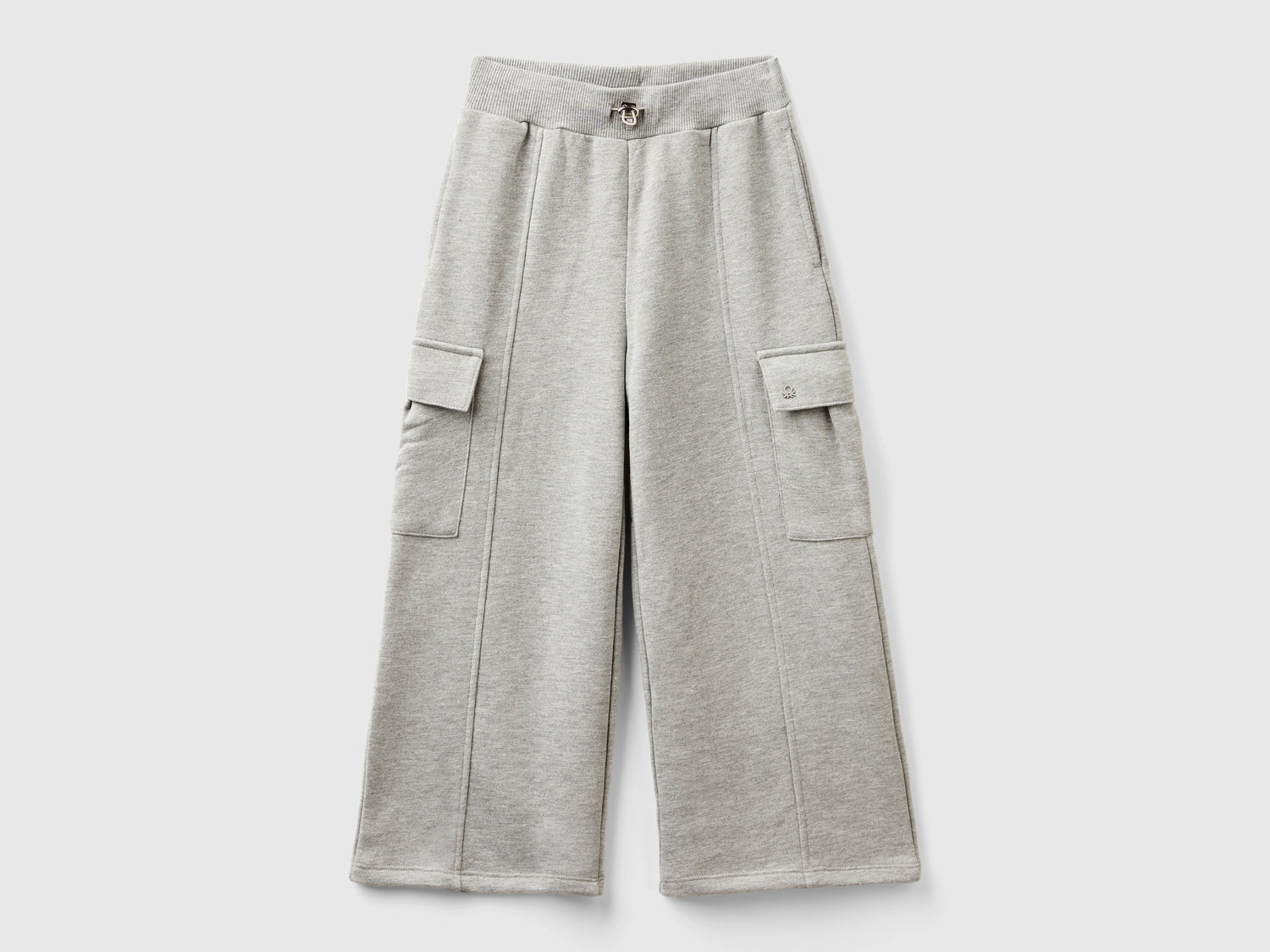 Wide-fit cargo pants da bambina grigio chiaro | Benetton Outlet