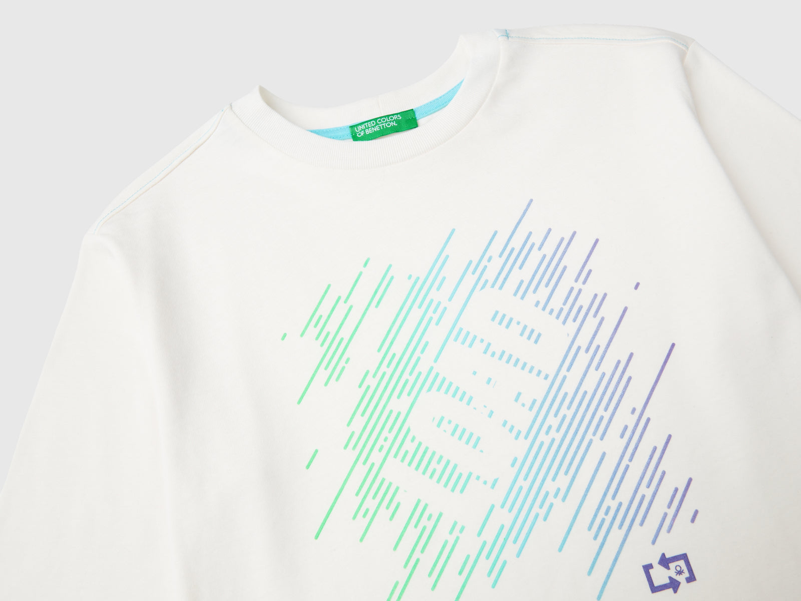 Maglietta gamer in misto cotone da bambino bianco panna 3 | Benetton Outlet