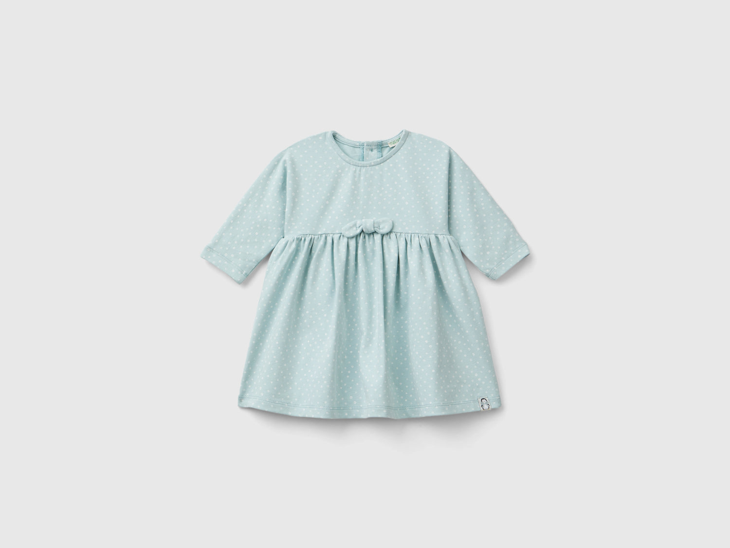 Vestido estampado con lazo da neonato verde acqua | Benetton Outlet