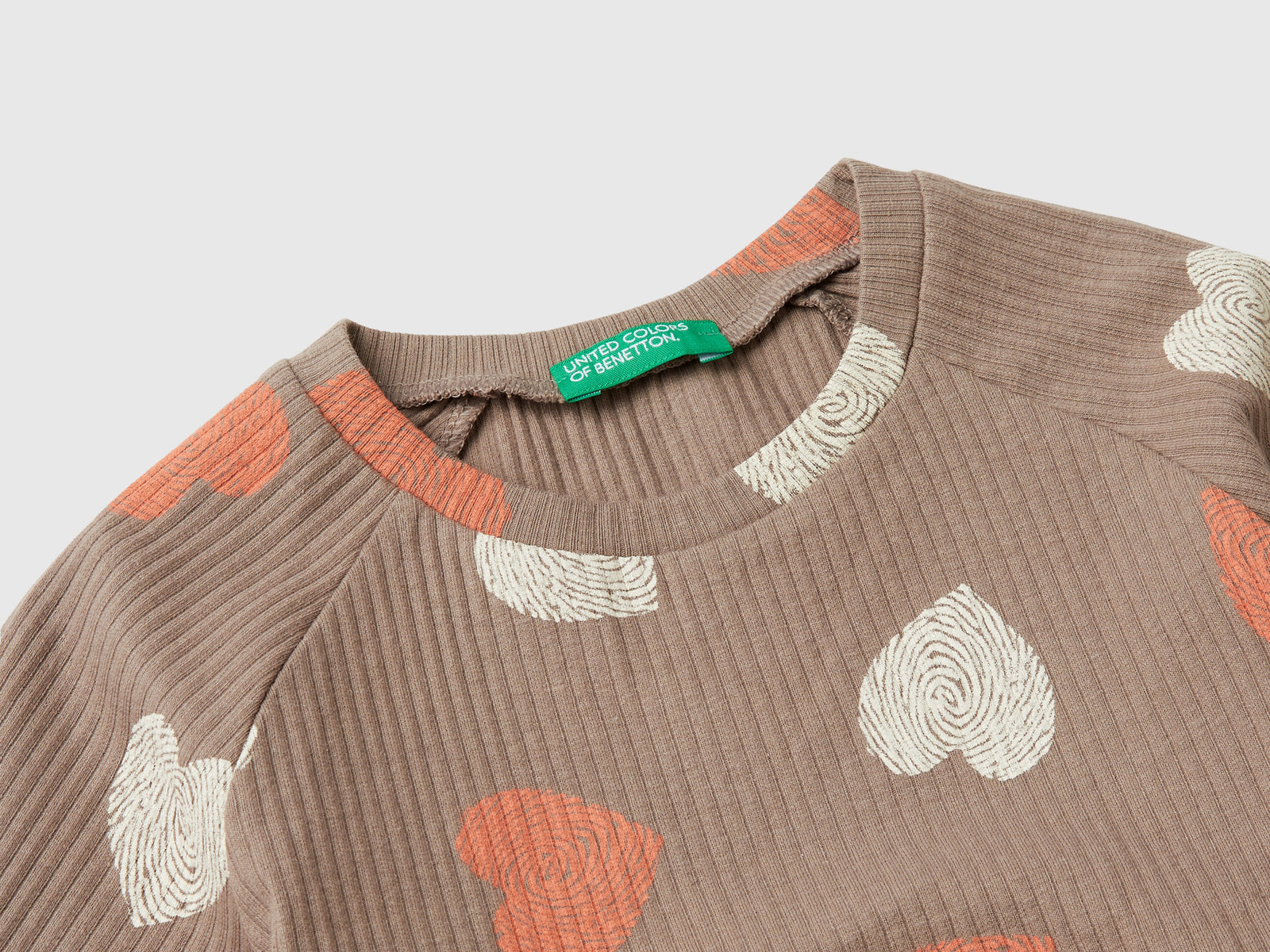 Vestito con stampa e bottoni da bimba tortora 3 | Benetton Outlet