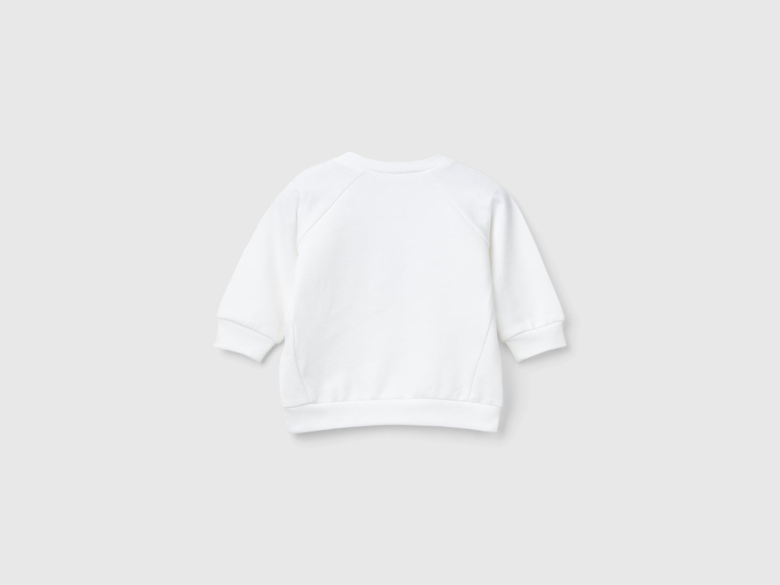 Felpa con ricamo animaletto da neonato bianco panna 2 | Benetton Outlet