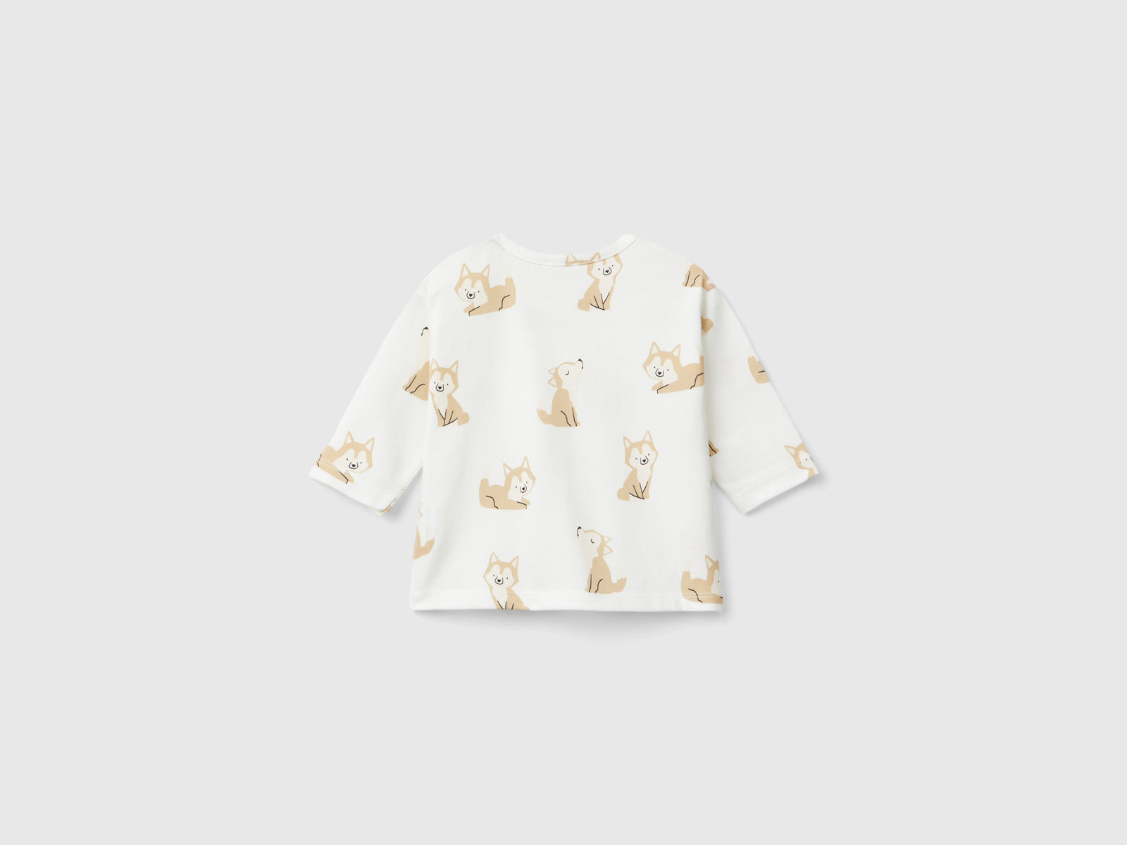 T-shirt fantasia in caldo cotone bio da neonato bianco panna 2 | Benetton Outlet