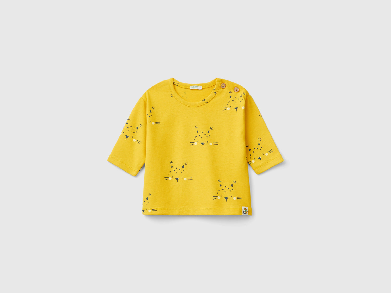 T-shirt fantasia in caldo cotone bio da neonato giallo | Benetton Outlet
