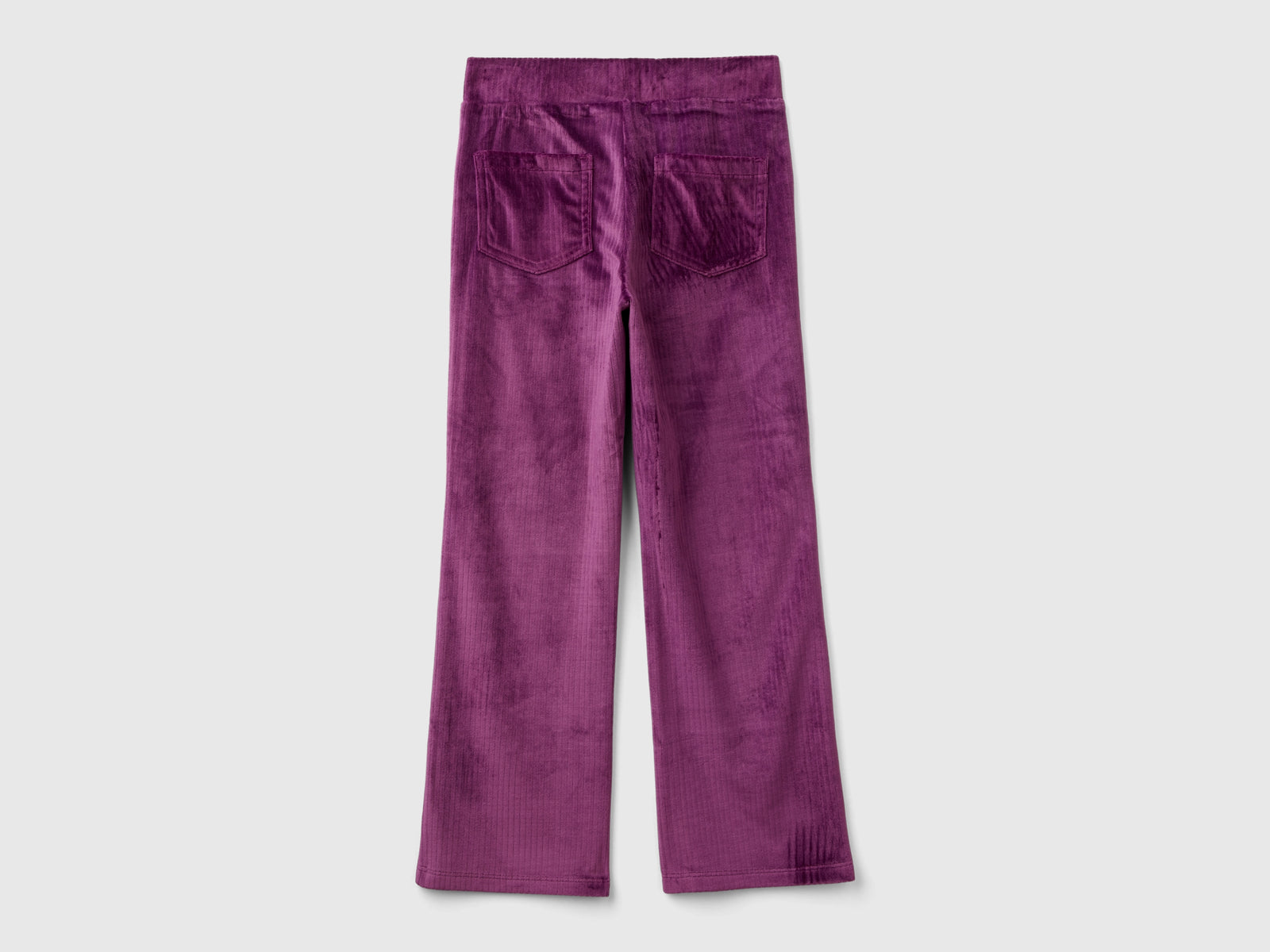 Chenille trousers with straight leg da bambina malva 2 | Benetton Outlet