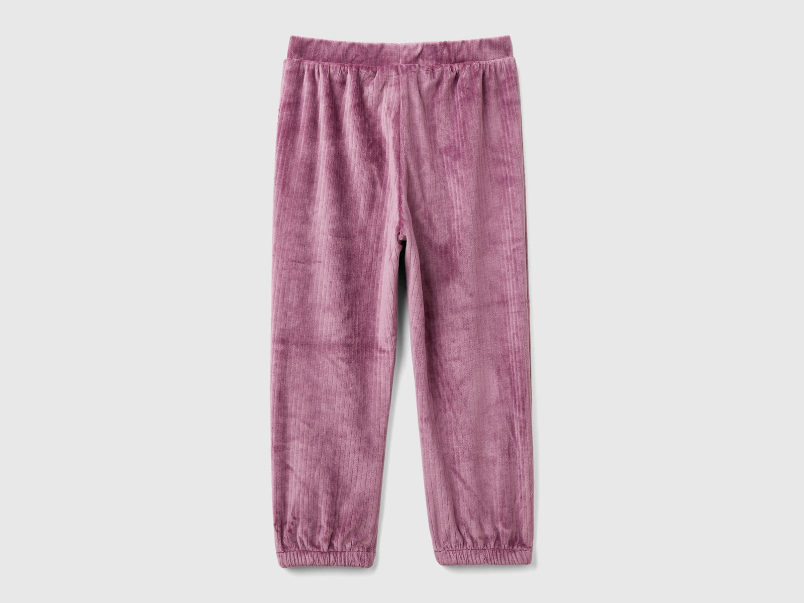 Pantaloni in ciniglia da bimba malva scuro 2 | Benetton Outlet