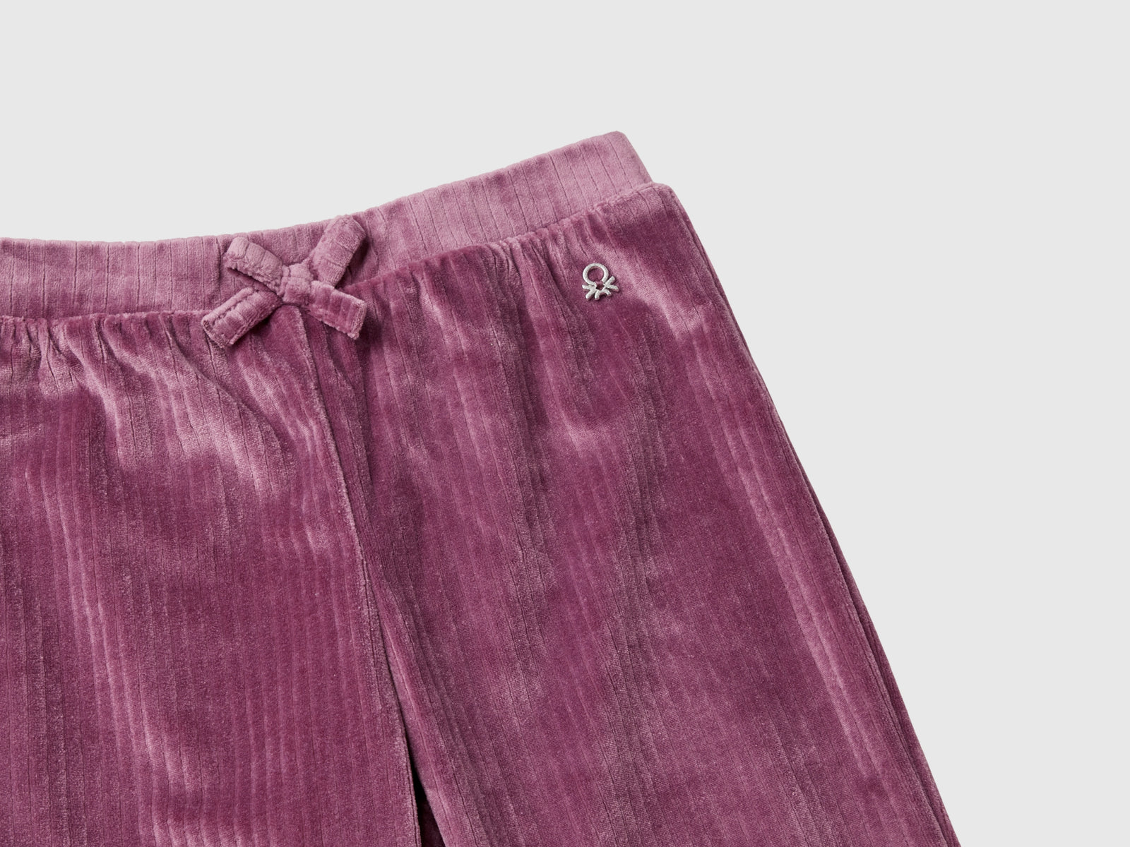 Pantaloni in ciniglia da bimba malva scuro 3 | Benetton Outlet