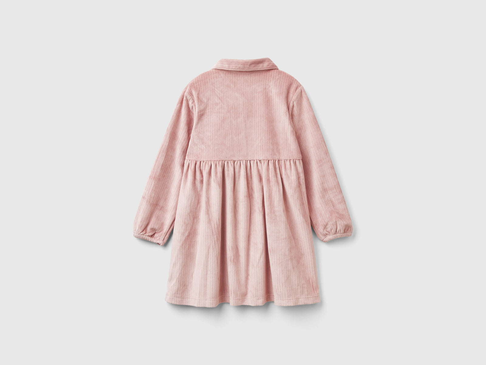 Vestito con colletto in ciniglia da bimba rosa tenue 2 | Benetton Outlet