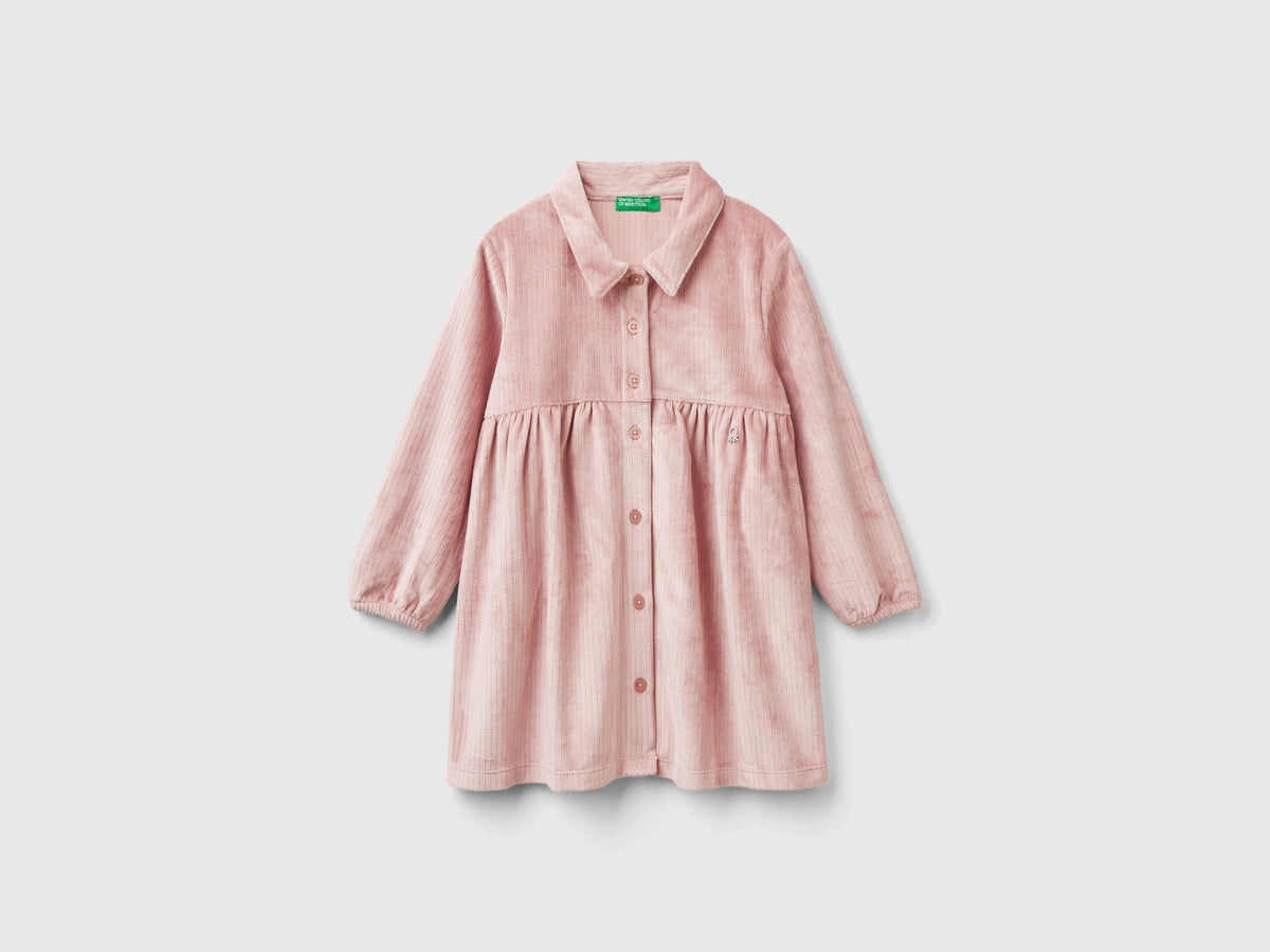 Vestito con colletto in ciniglia