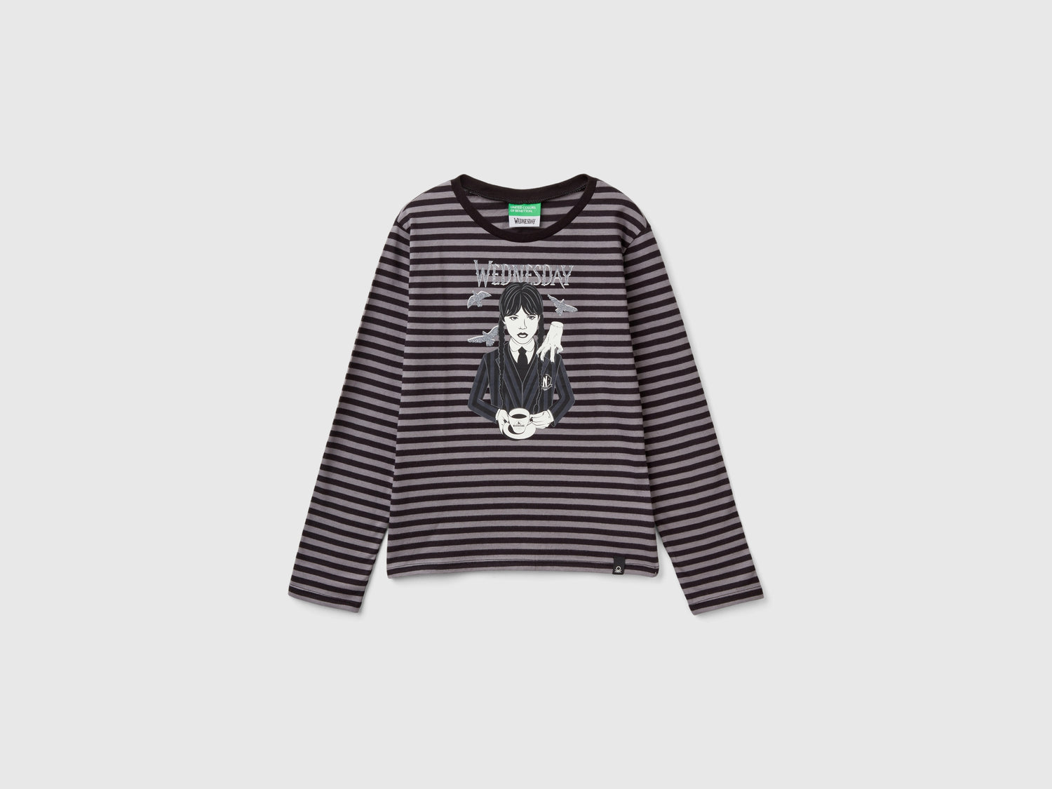 T-shirt Mercoledì Addams a righee e da bambina multi-color | Benetton Outlet