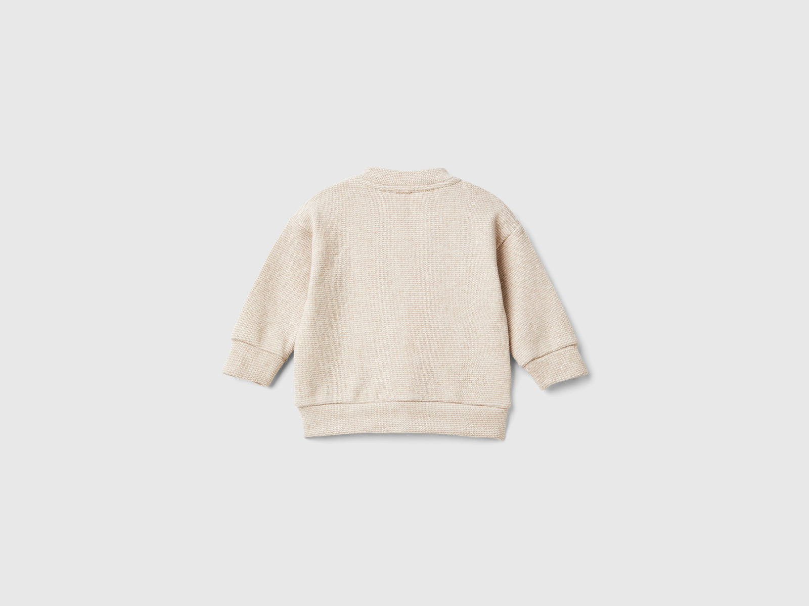 Felpa stile bomber in misto cotone riciclato stretch da neonato beige 2 | Benetton Outlet