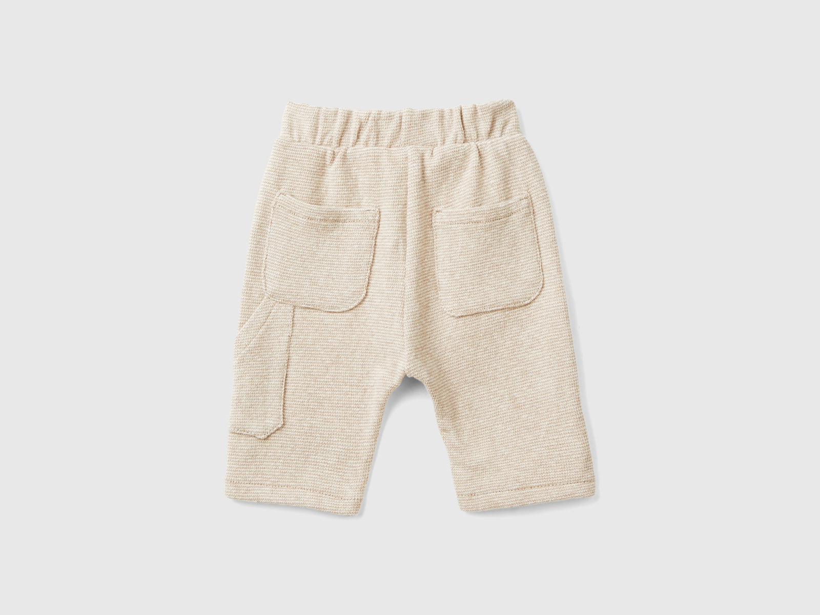 Pantaloni in misto cotone riciclato da neonato beige 2 | Benetton Outlet