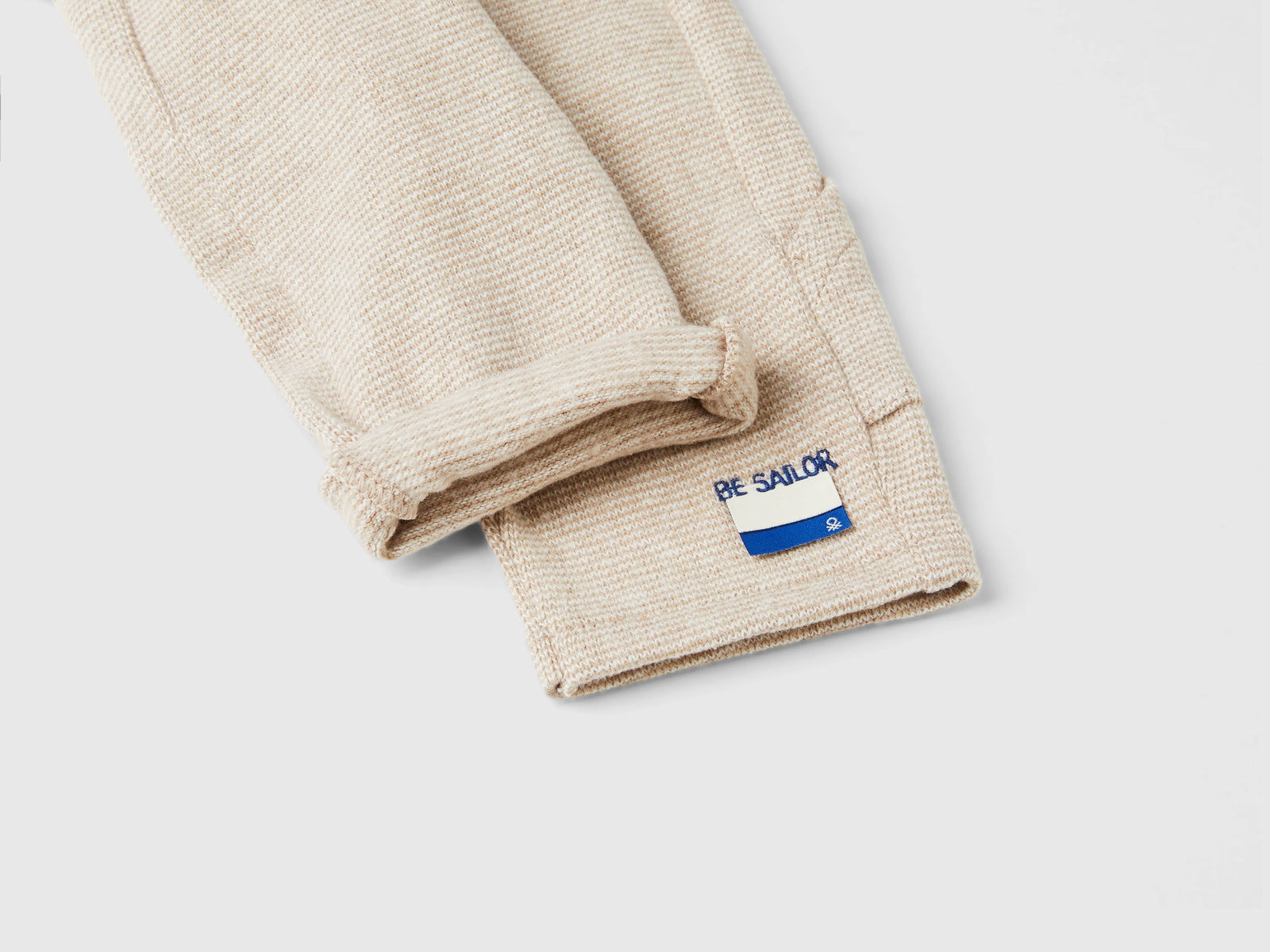Pantaloni in misto cotone riciclato da neonato beige 3 | Benetton Outlet