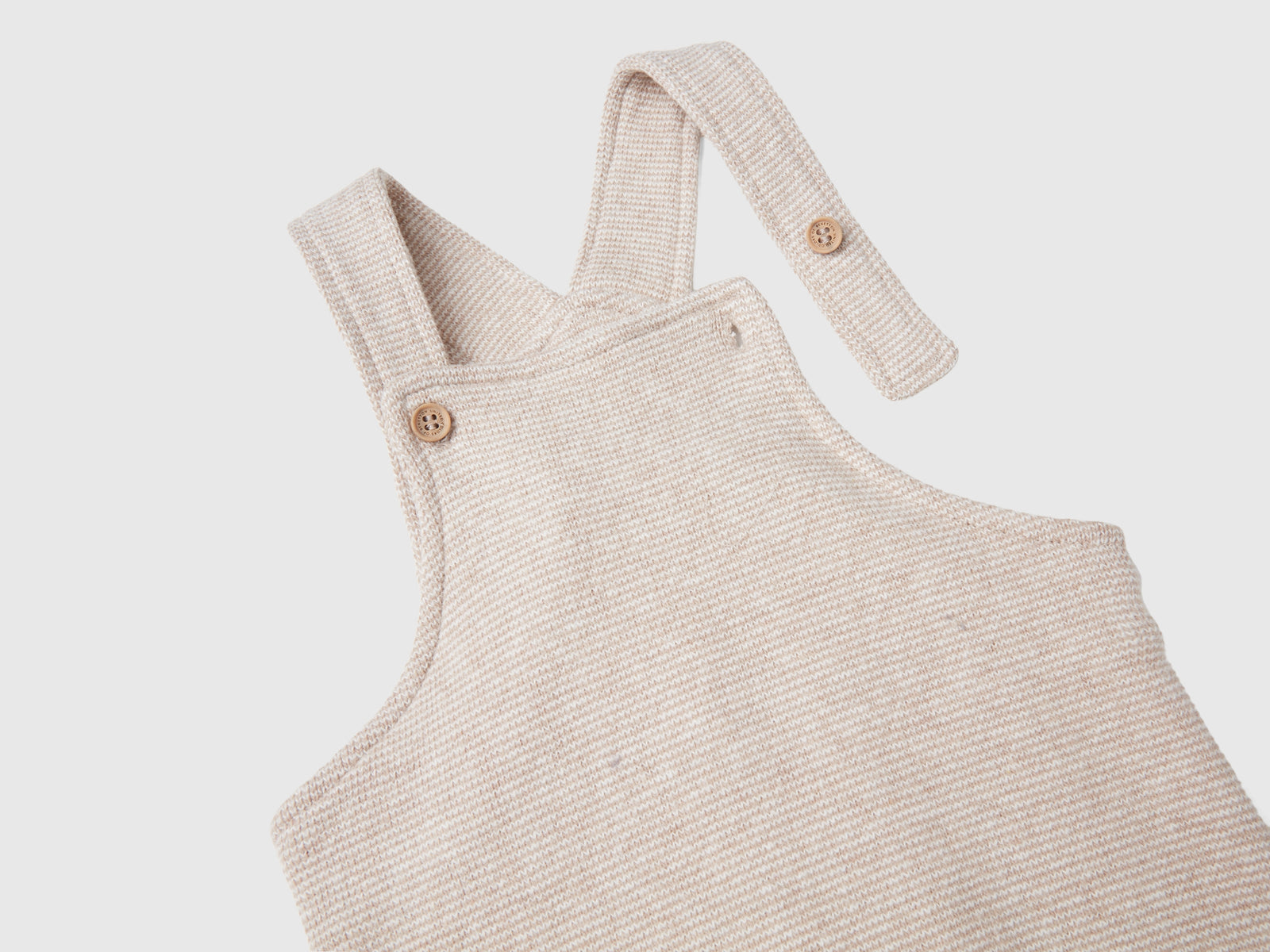 Salopette in misto cotone riciclato da neonato beige 3 | Benetton Outlet