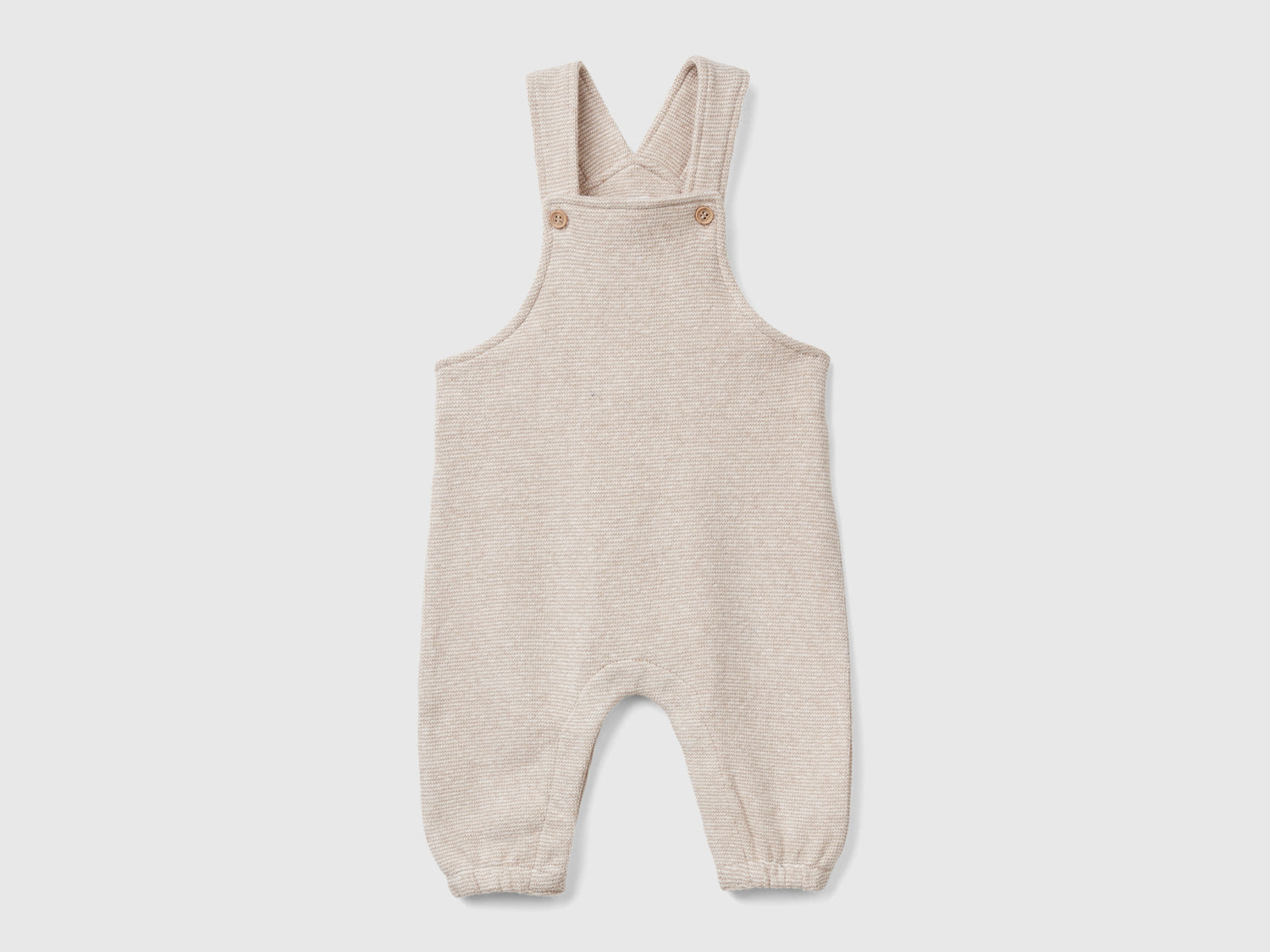 Salopette in misto cotone riciclato da neonato beige | Benetton Outlet