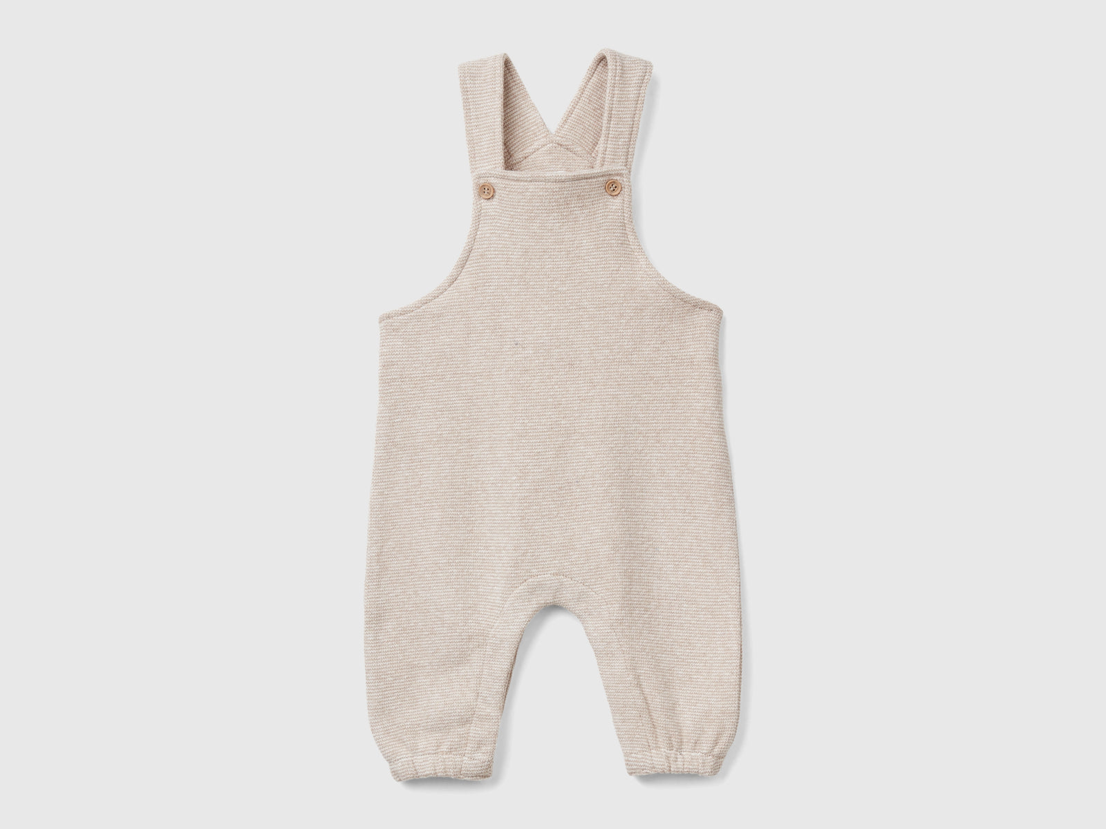 Salopette in misto cotone riciclato da neonato beige | Benetton Outlet