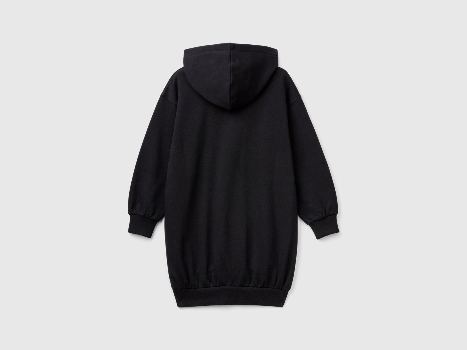Vestito in felpa con cappuccio da bambina nero 2 | Benetton Outlet