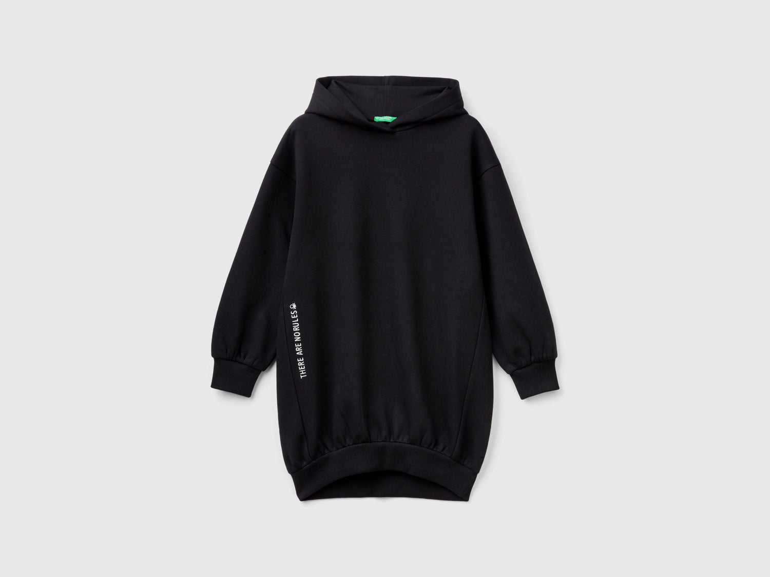 Vestito in felpa con cappuccio da bambina nero | Benetton Outlet