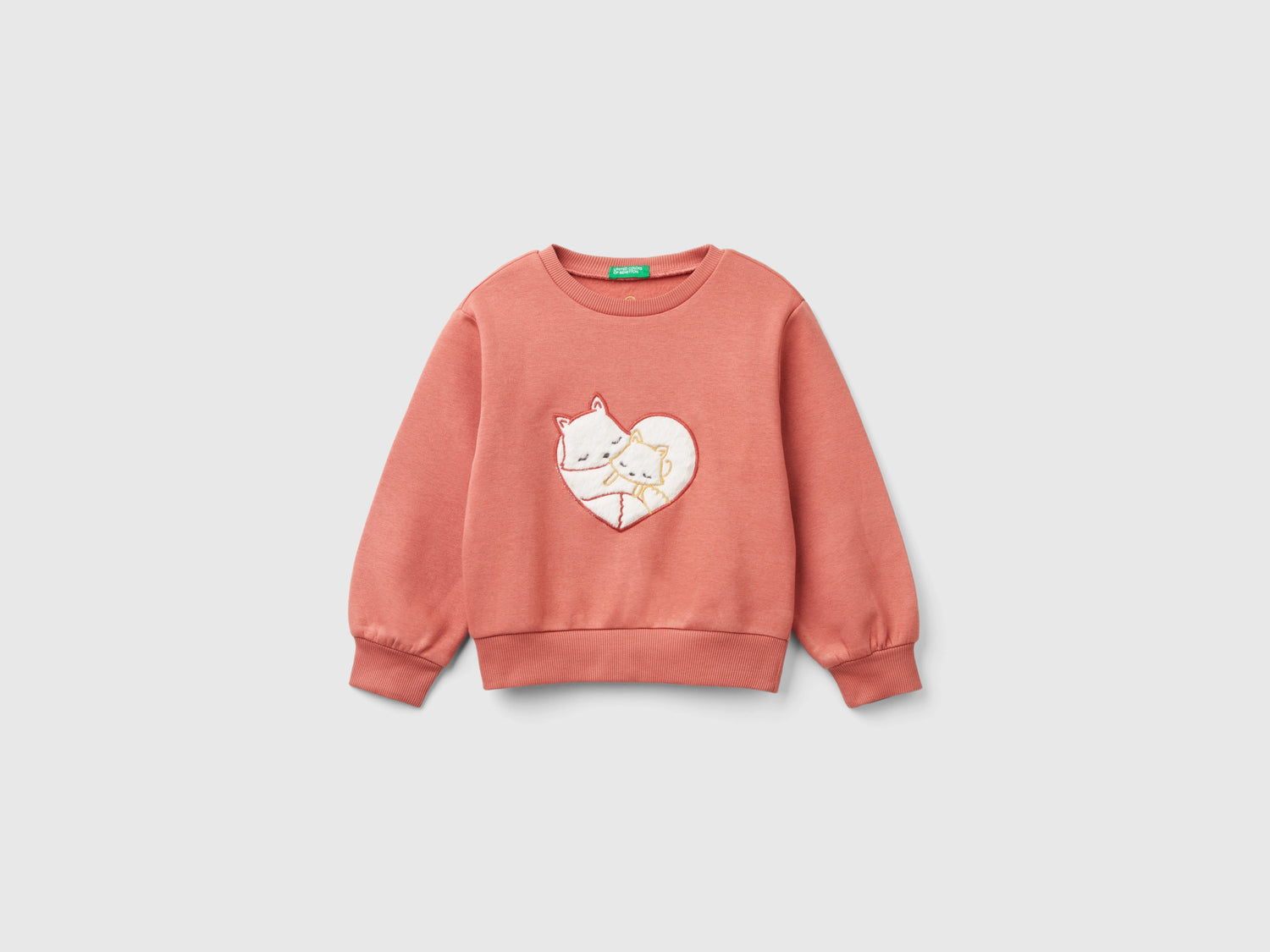 Calda felpa con patch da bimba salmone | Benetton Outlet