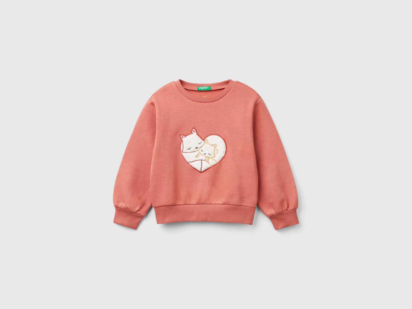 Calda felpa con patch da bimba salmone | Benetton Outlet